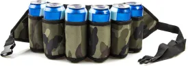 Adhafera Beer Belt, Adjustable 6 Pack Beer Belt Holder, Oxford Beer Waist Holder for Man, Women, White Elephant Game Ideas (Camo)