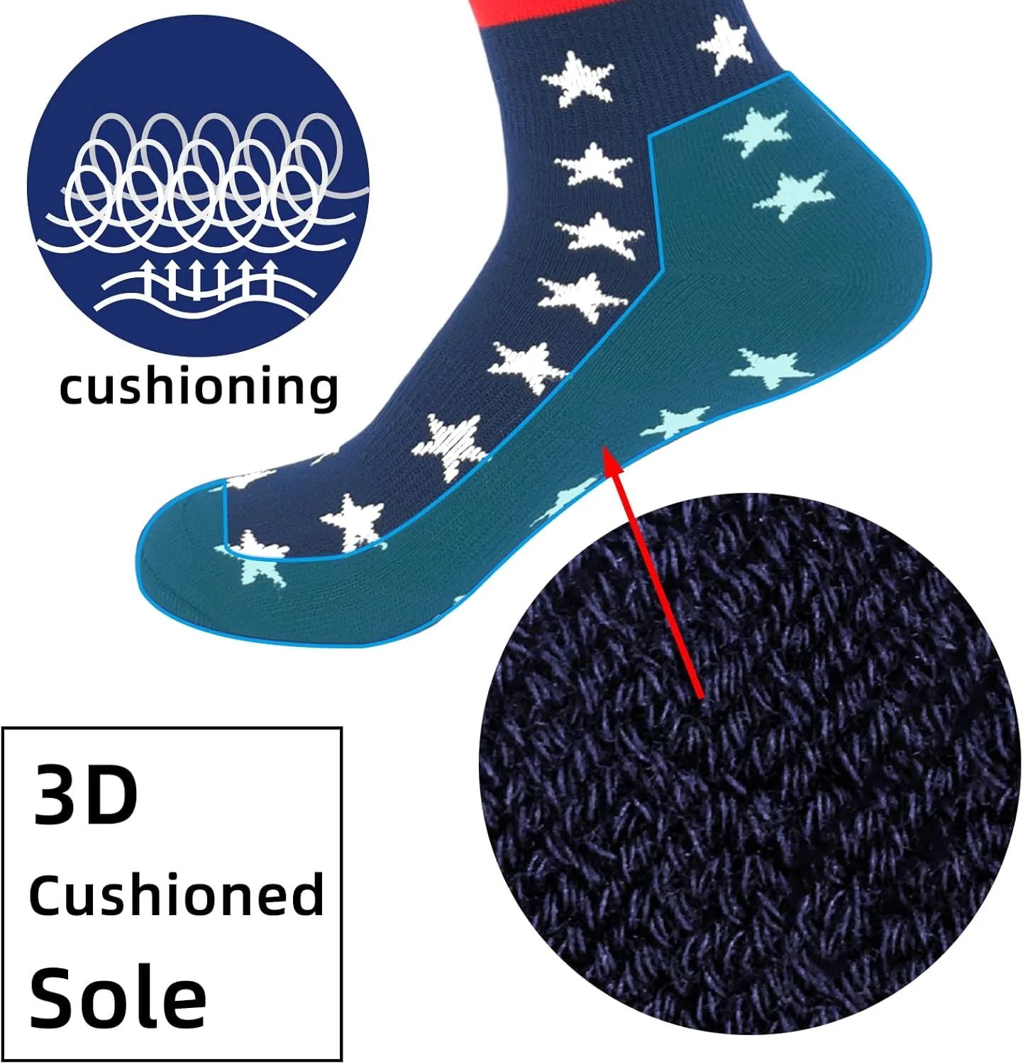 American Flag Athletic Knee-high Socks for Baseball Football Softball Soccer