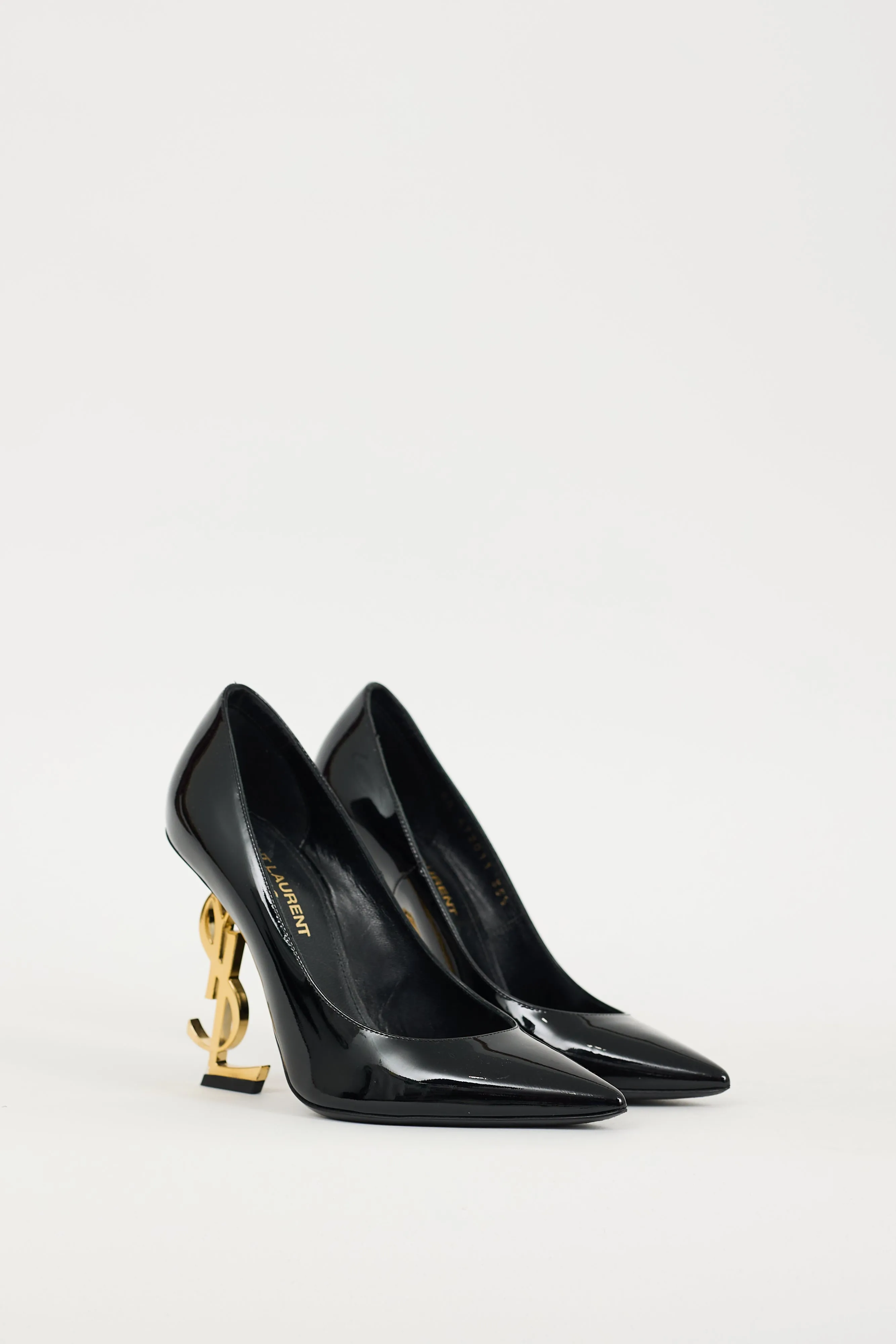 Black & Gold Patent Leather Opyum Heel