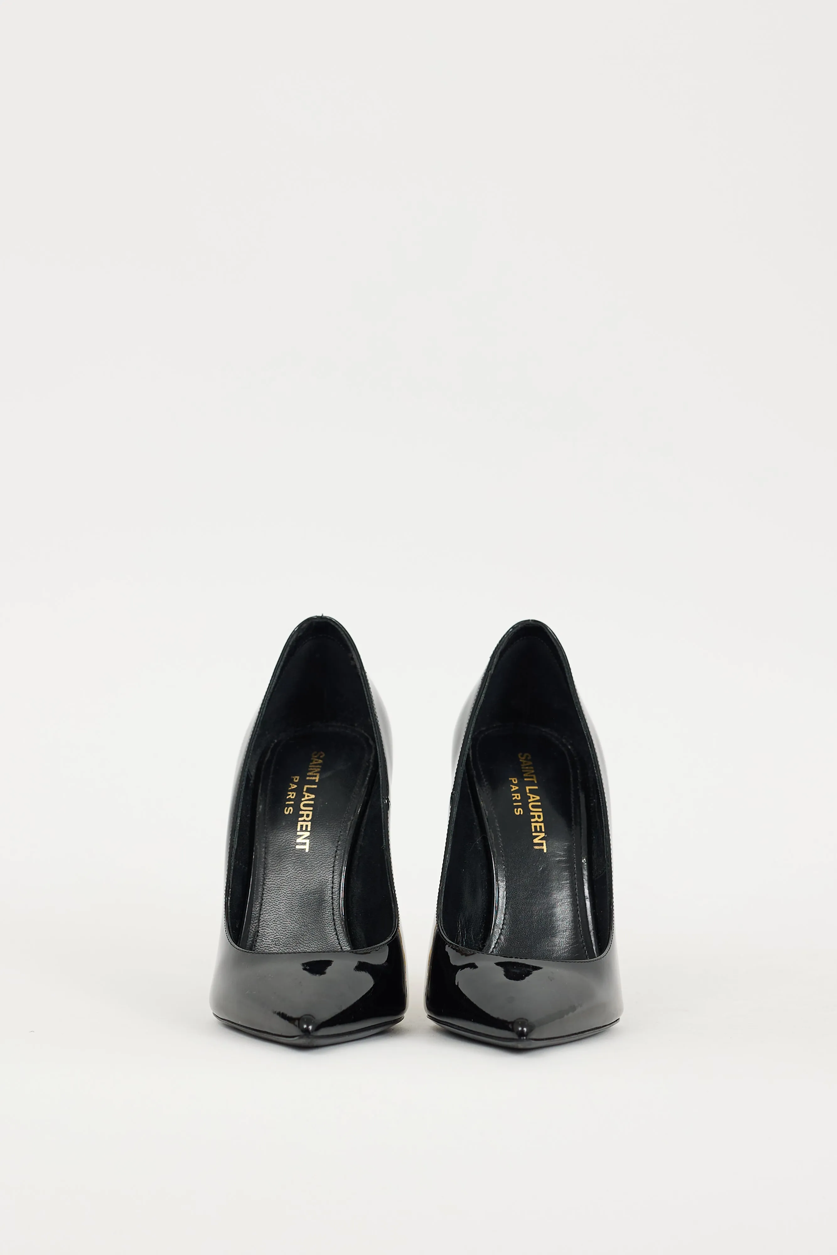 Black & Gold Patent Leather Opyum Heel