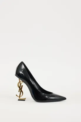 Black & Gold Patent Leather Opyum Heel