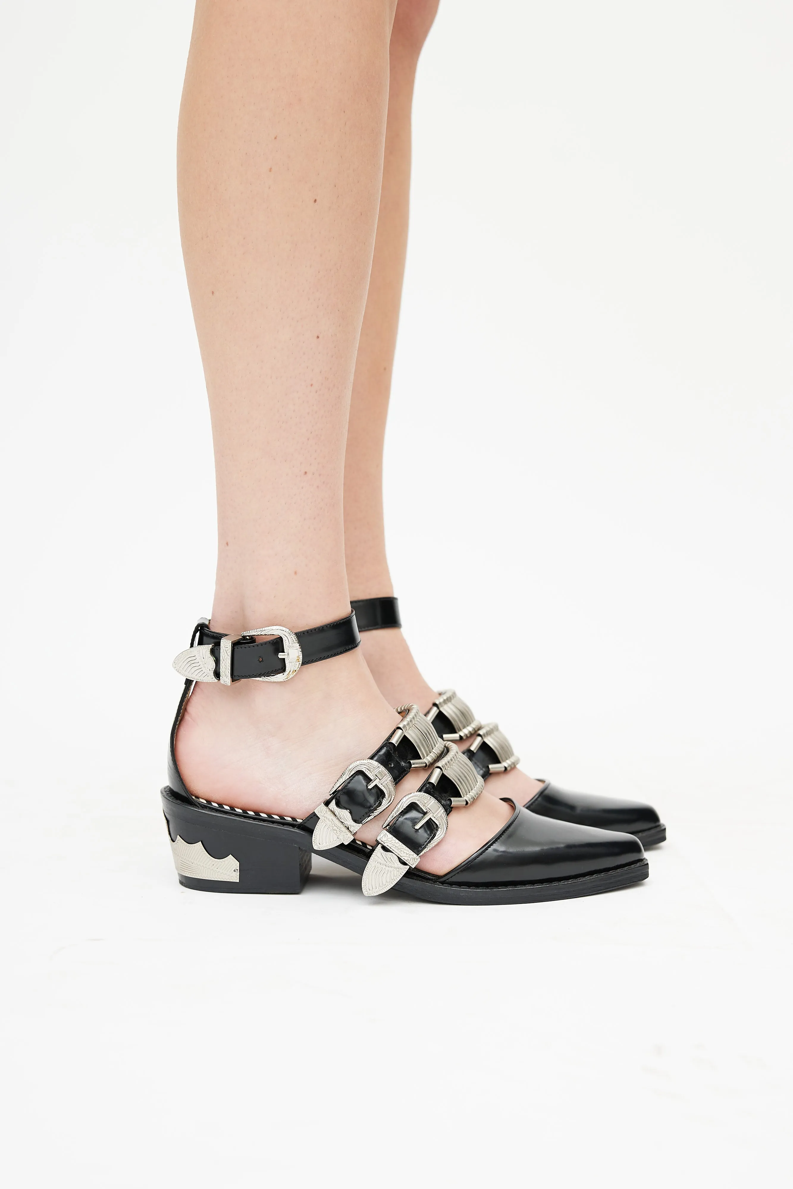 Black & Silver Western Heel