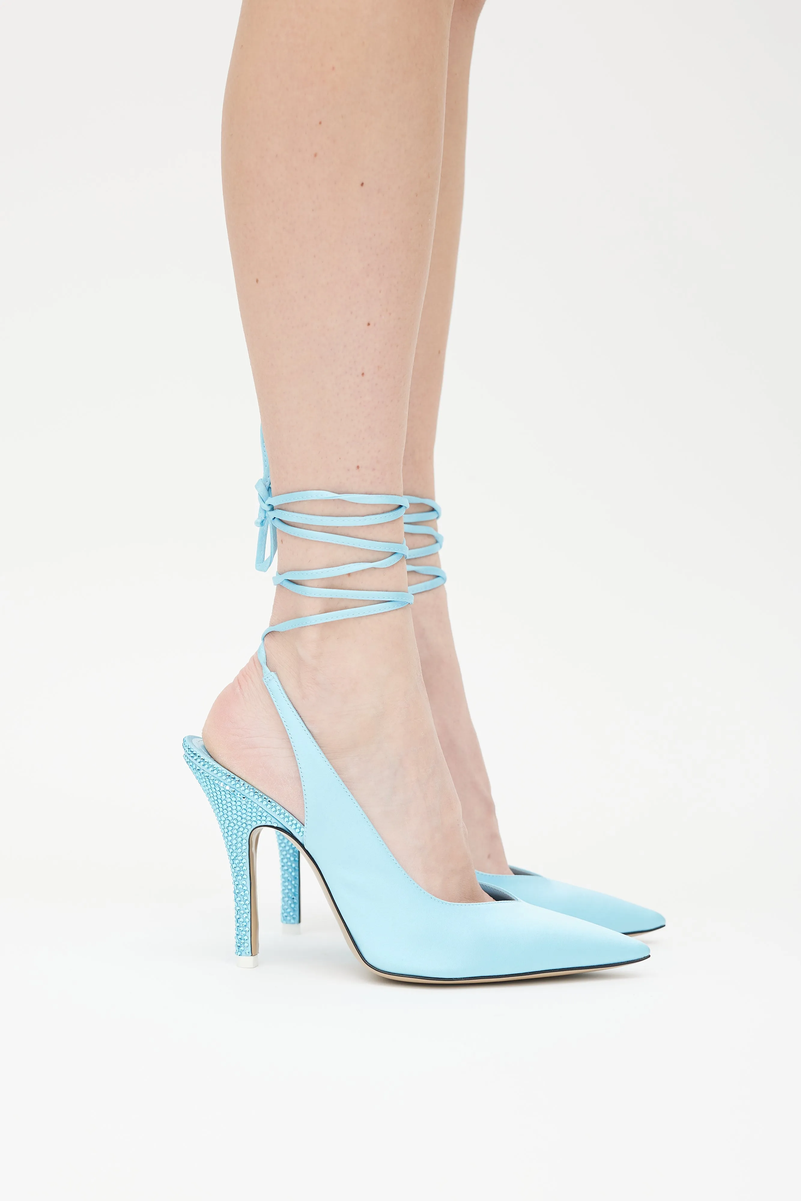 Blue Rhinestone Venus Slingback Heel