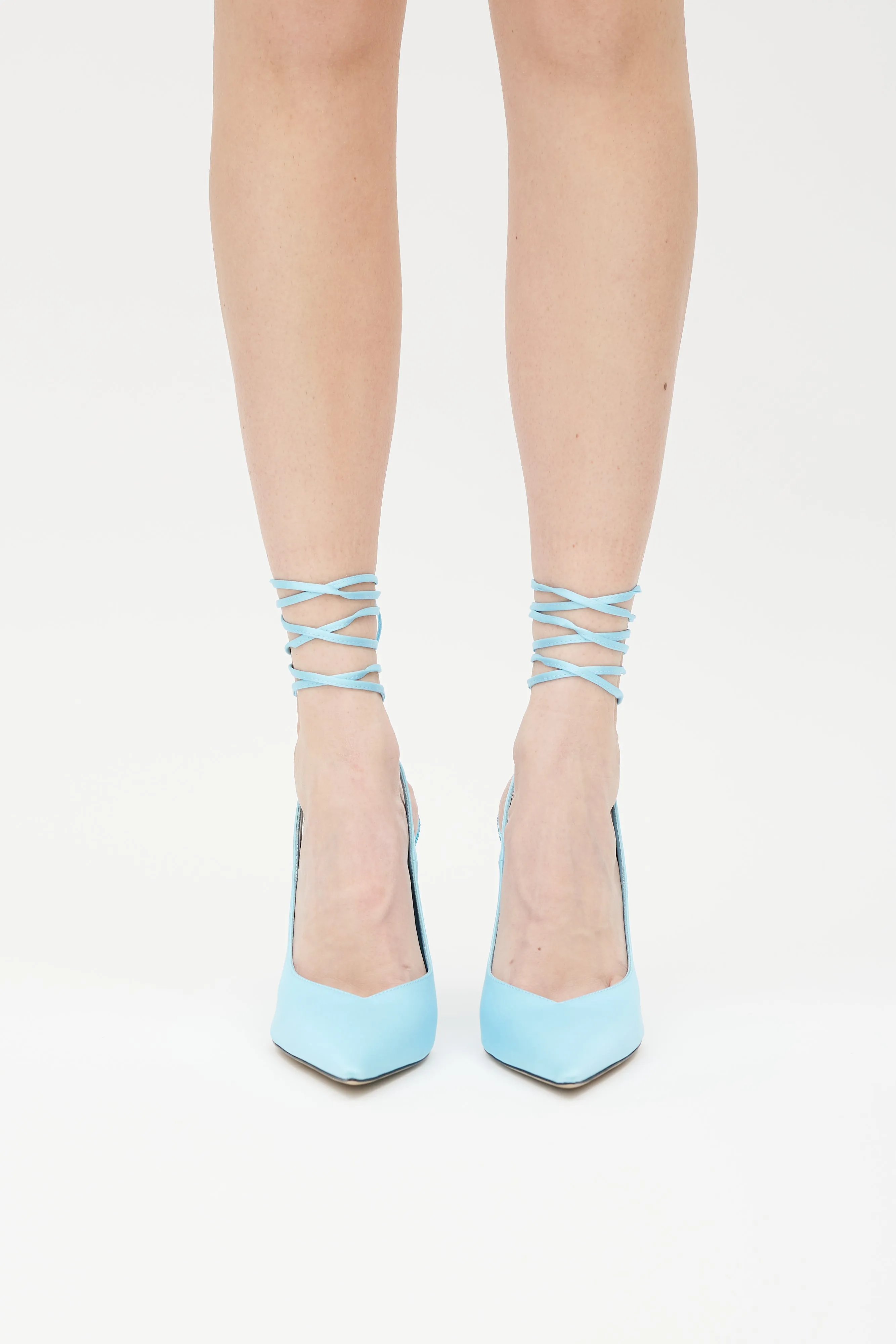 Blue Rhinestone Venus Slingback Heel