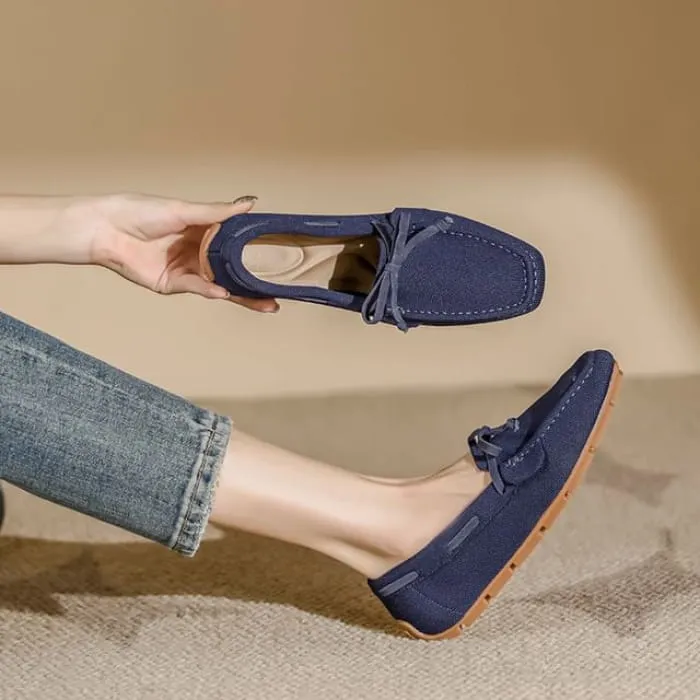 Bow Fabric Loafers