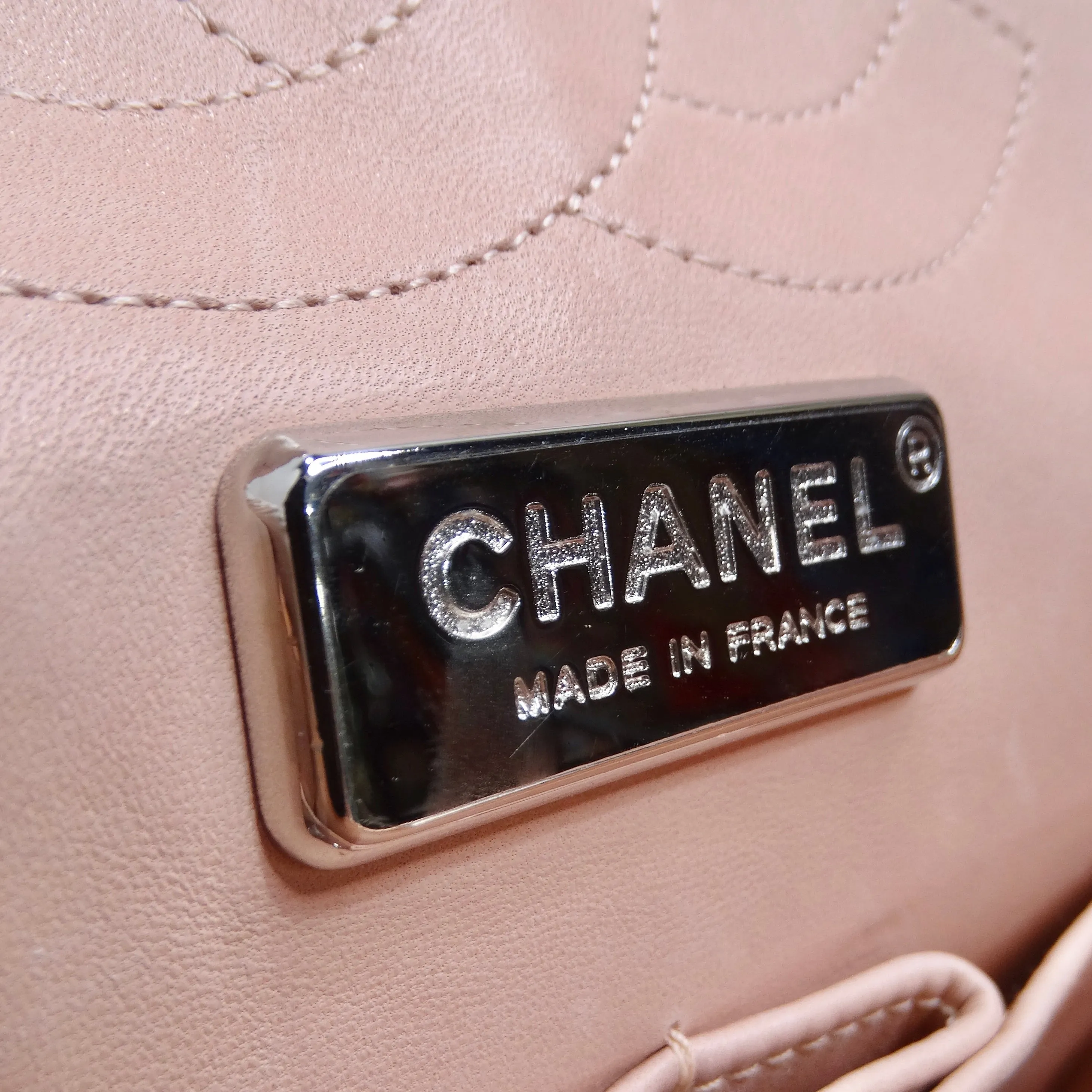 Chanel Pink Python Jumbo Double Flap Handbag