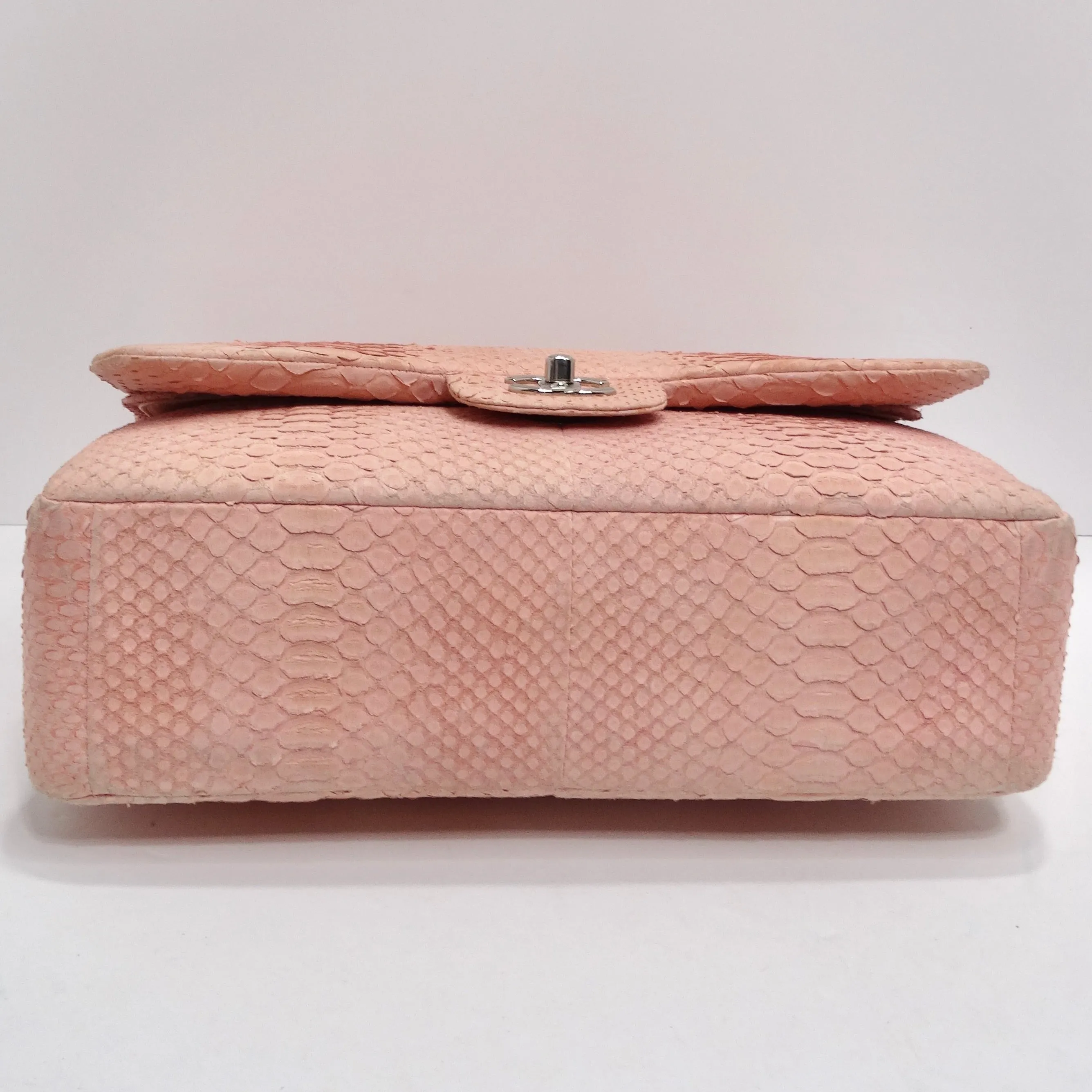 Chanel Pink Python Jumbo Double Flap Handbag