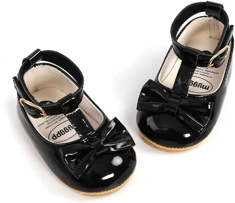 COSANKIM Baby Girls Mary Jane Flats Shoes Anti-Slip Rubber Sole Infant Toddler Princess Wedding Dress Shoes