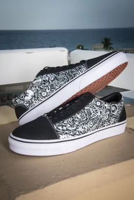 Devious Doodle Print Men's Low Top Skate Sneaker