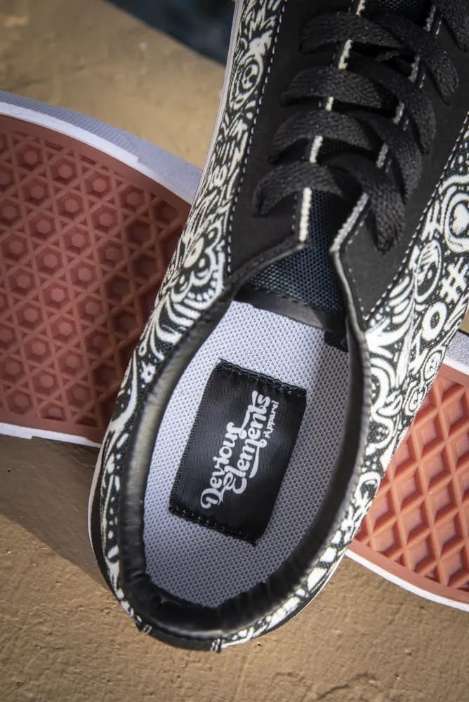 Devious Doodle Print Men's Low Top Skate Sneaker