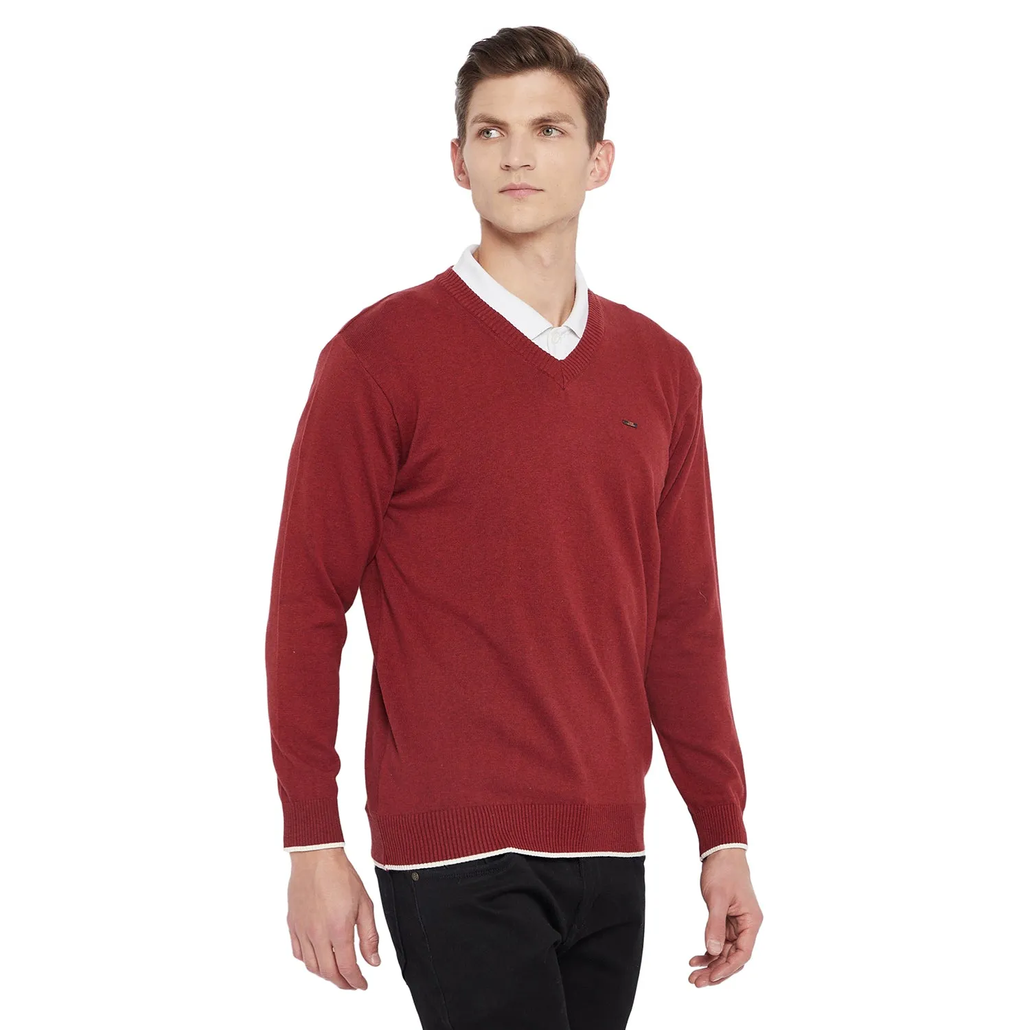 Duke Stardust Men Full Sleeve V Neck Sweater (SDS731)