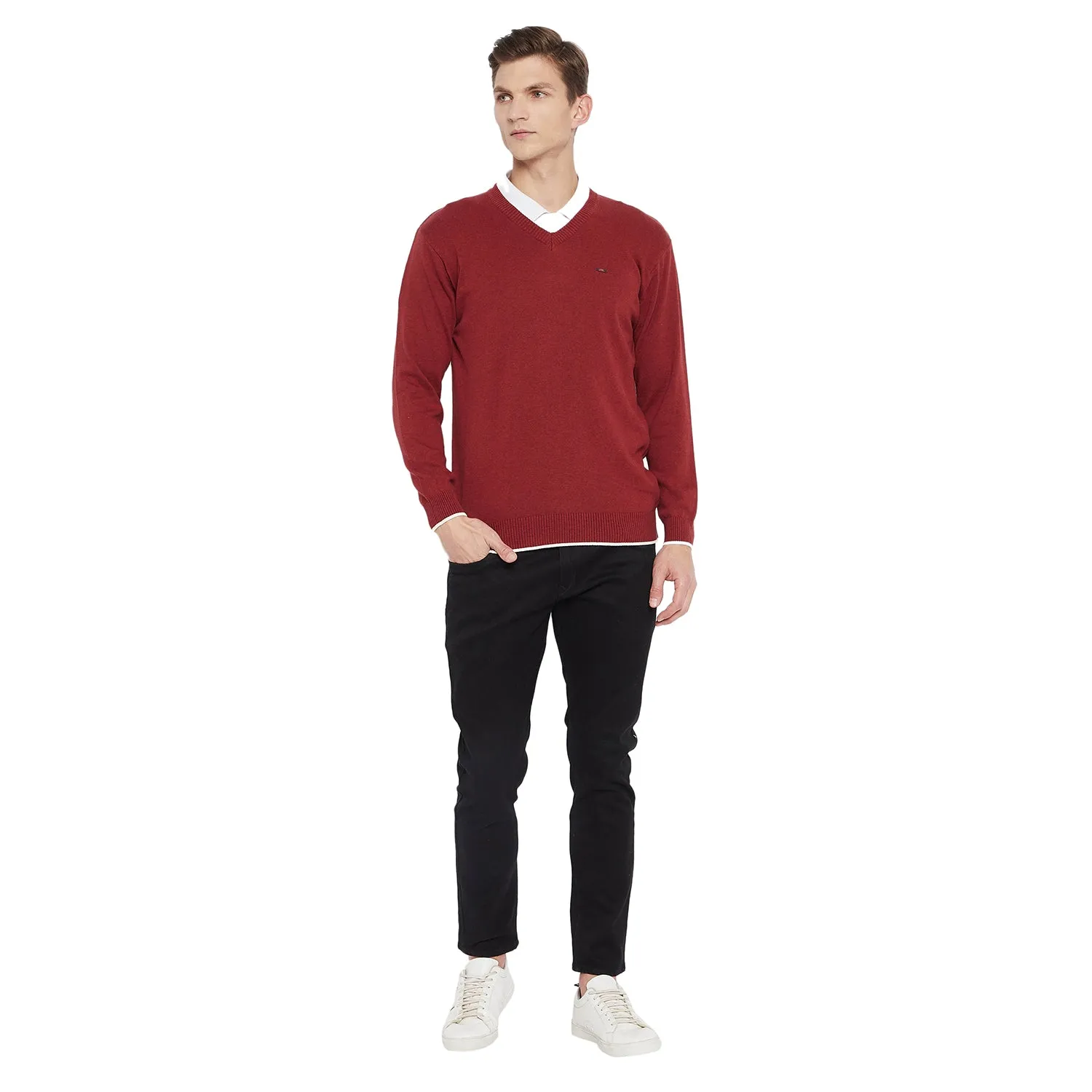 Duke Stardust Men Full Sleeve V Neck Sweater (SDS731)