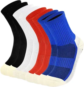 ELUTONG Kids Grip Soccer Socks Anti Slip Football Athletic Sports Crew Socks for 4-16 Years Youth Boys Girls (New Upgrade)