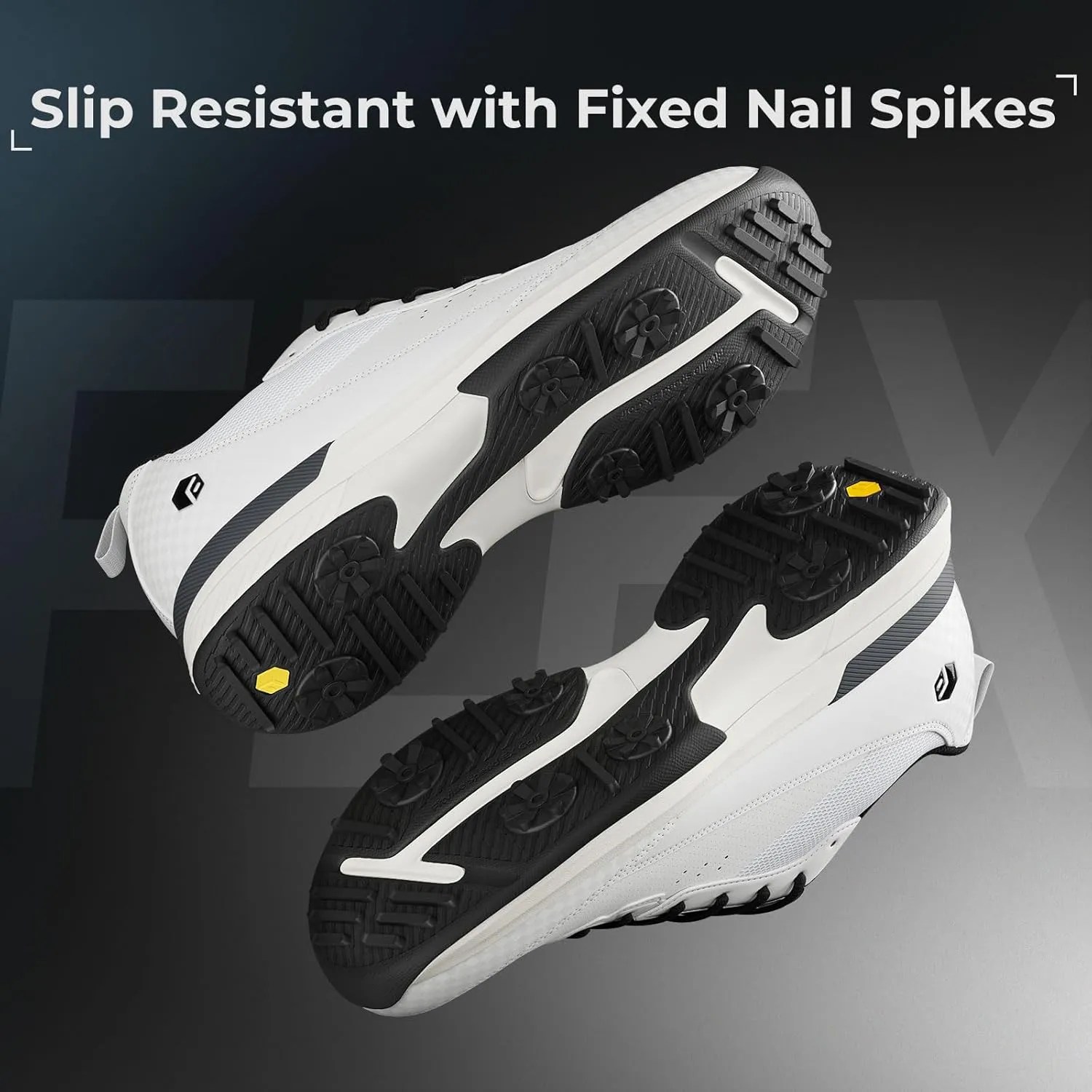 FitVille Wide Golf Shoes Men Professional Outdoor Water Resistant Golf Shoes for Course with Spikes