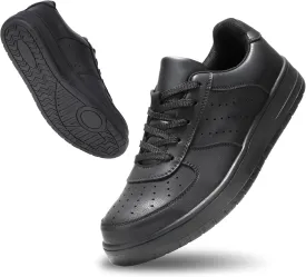 Furuian High Top Steel Toe Shoes for Men Comfortable Safety Shoes Lace Up Work Shoes