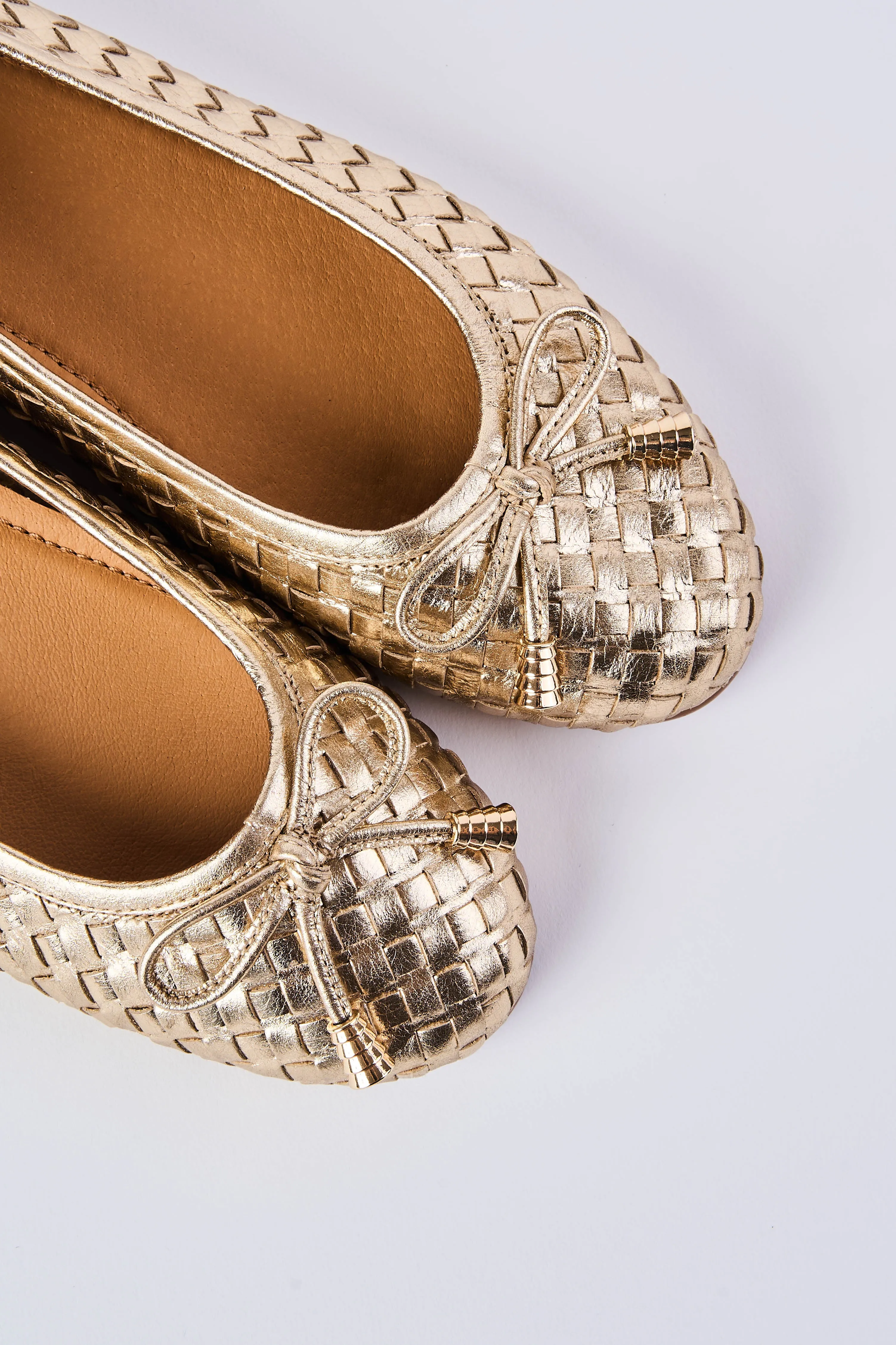 Gia Woven Ballet Flat - Gold