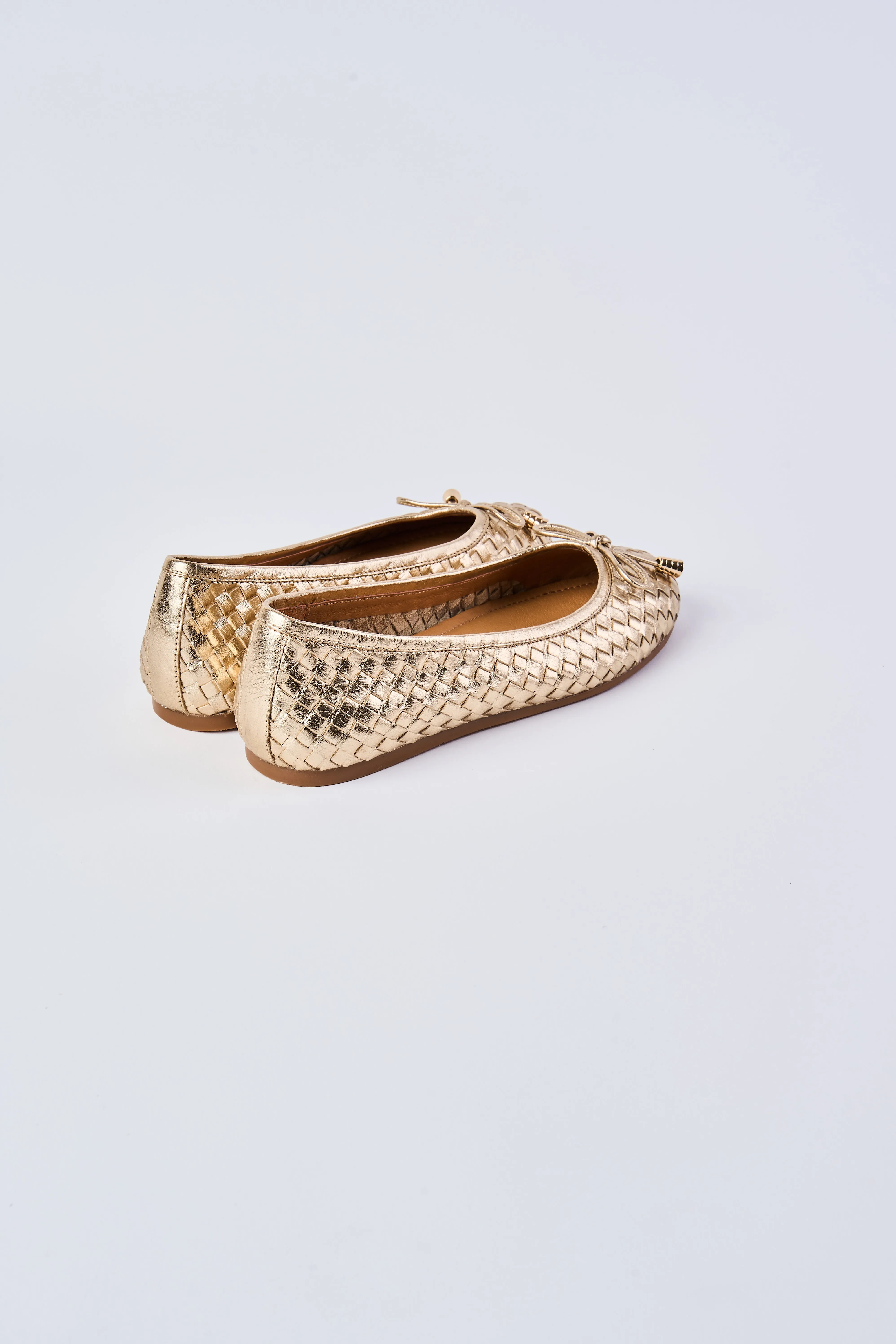 Gia Woven Ballet Flat - Gold