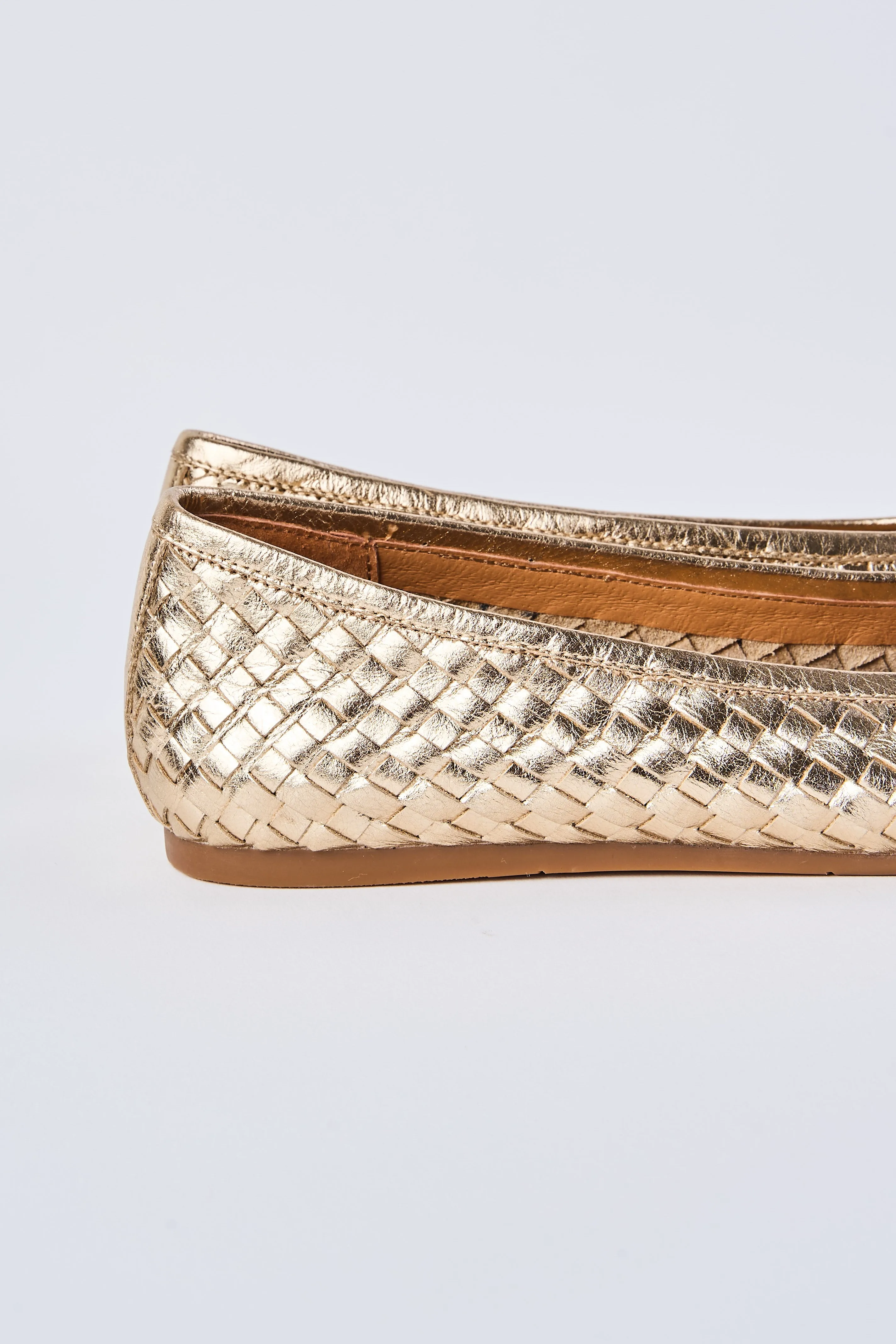 Gia Woven Ballet Flat - Gold