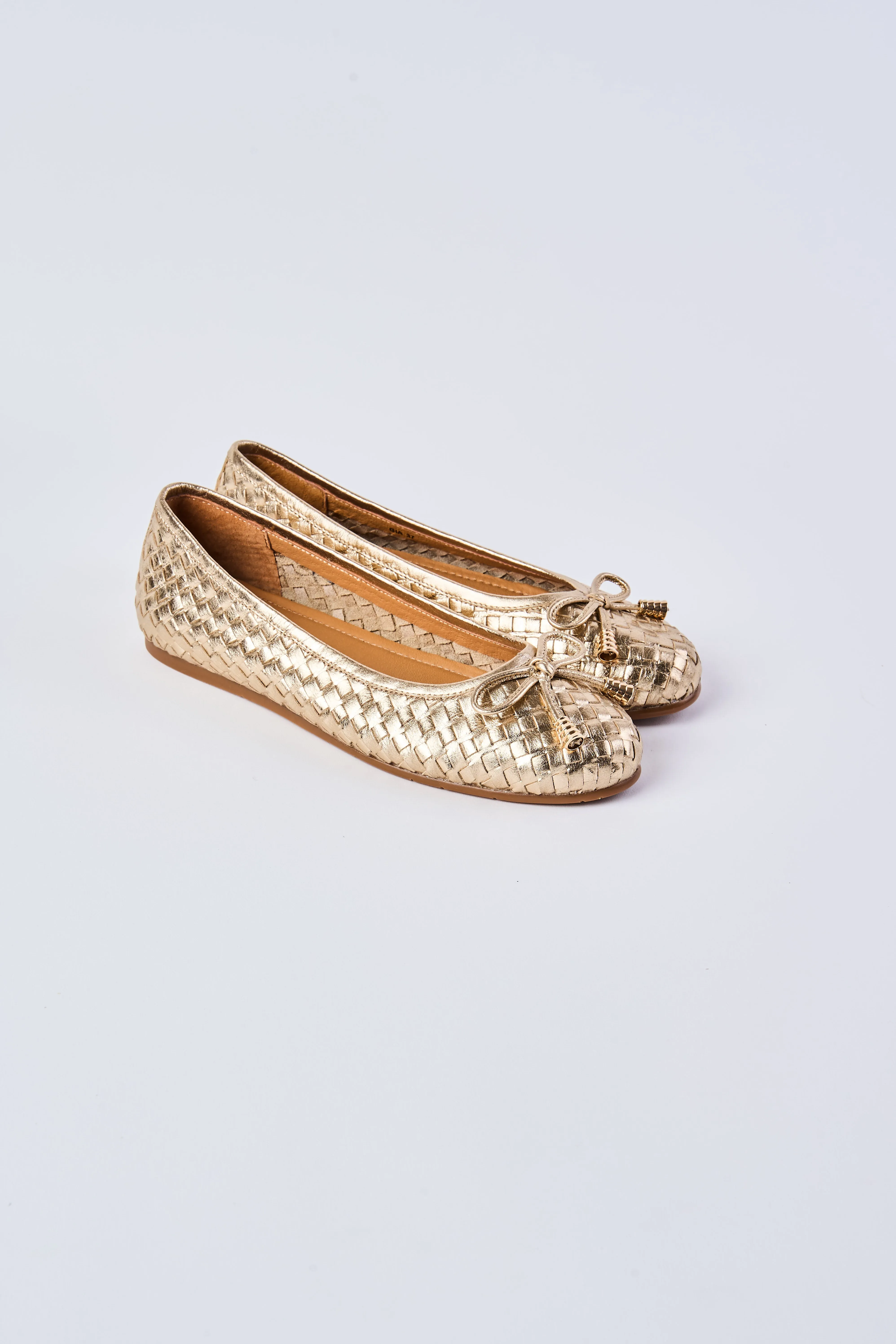 Gia Woven Ballet Flat - Gold