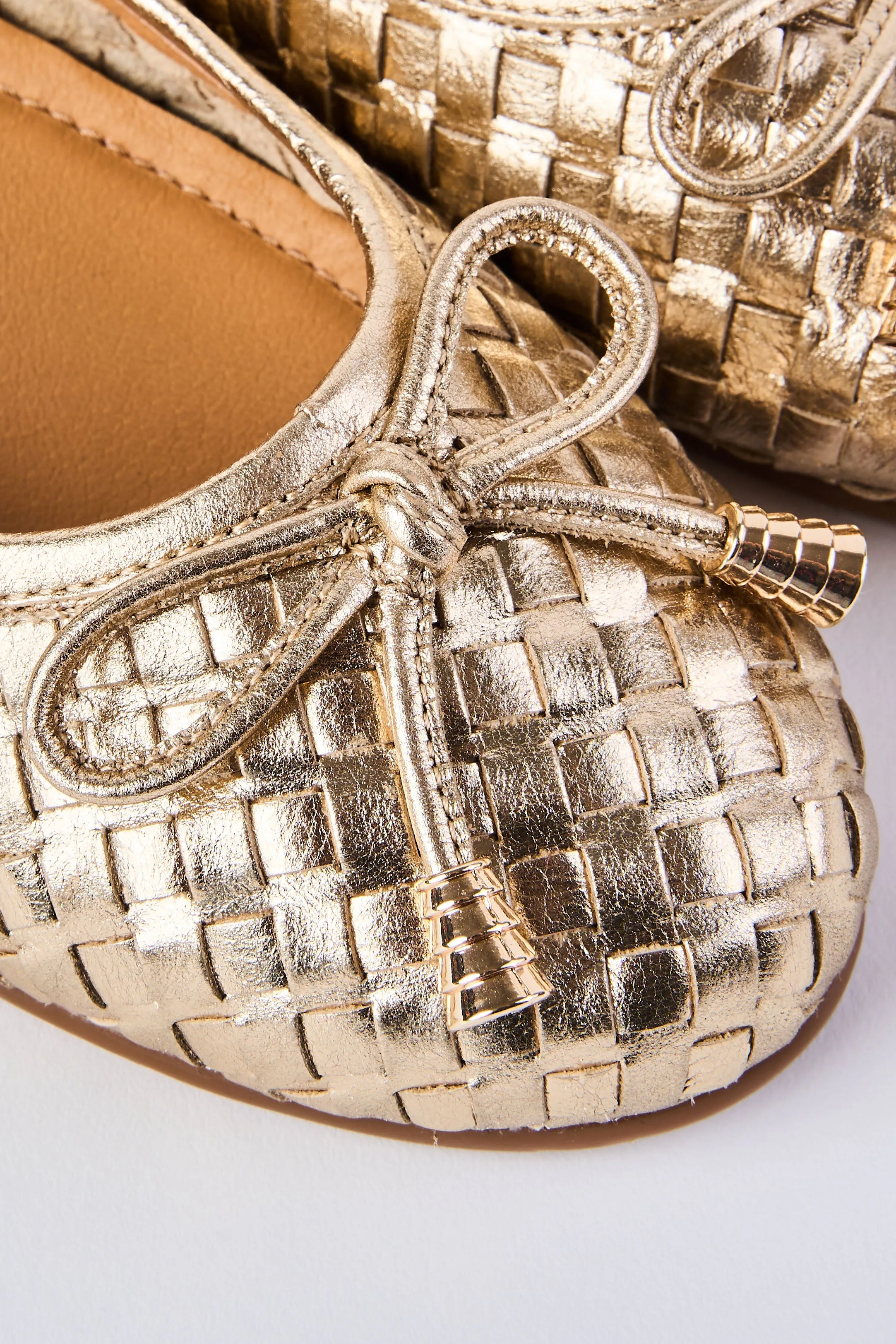 Gia Woven Ballet Flat - Gold