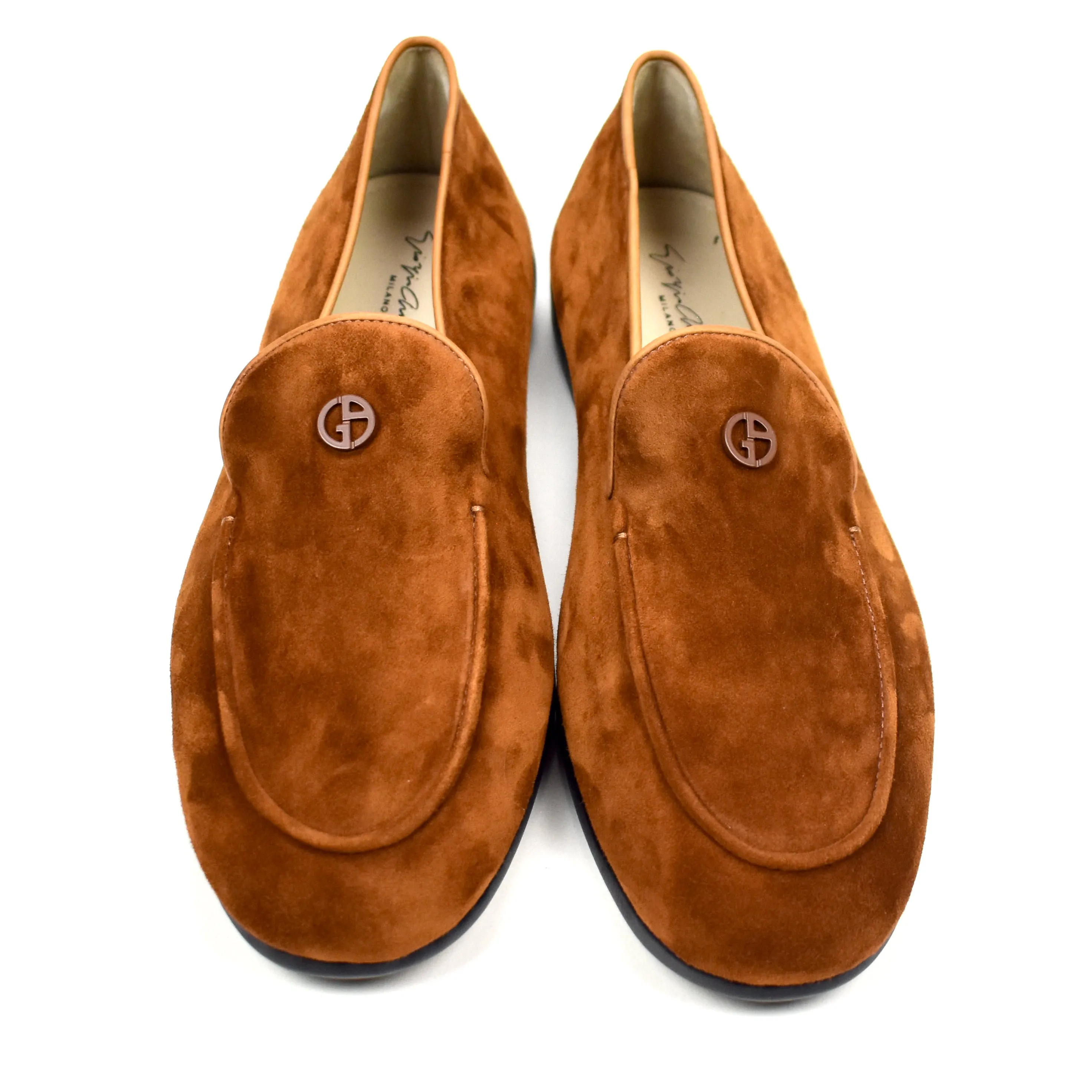 Giorgio Armani - Brown Calf Suede Slippers / Loafers