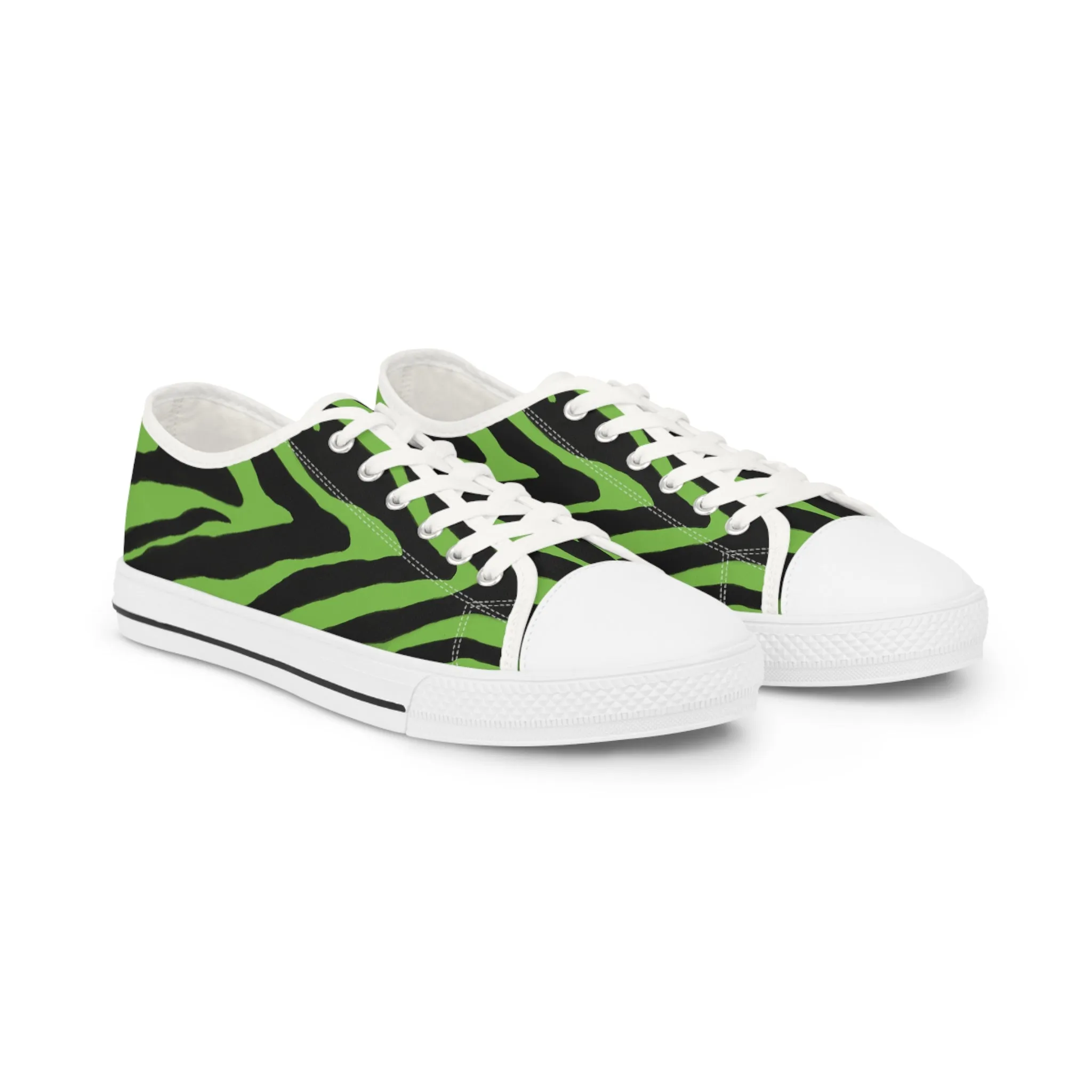Green Zebra Print Men's Sneakers, Best Low Tops, Best Designer Men's Low Top Sneakers (US Size: 5-14)