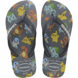 Havaianas Kids Top Pokemon Flip Flops - Graphite