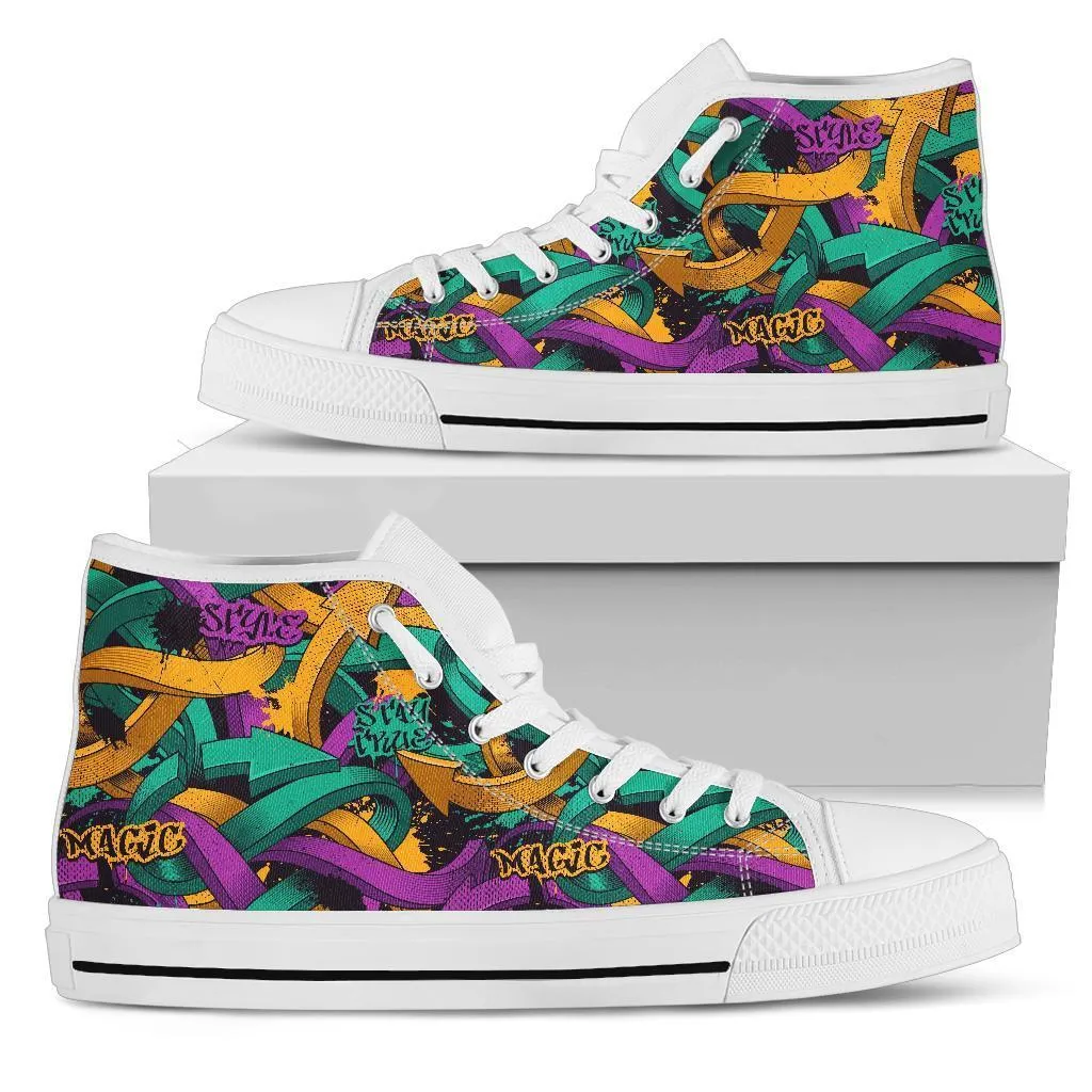 High Top Sneakers - Graffiti Fashion #11 | Custom Shoes, Street Fashion, Urban Street Art, Custom High Tops, Unique Shoes