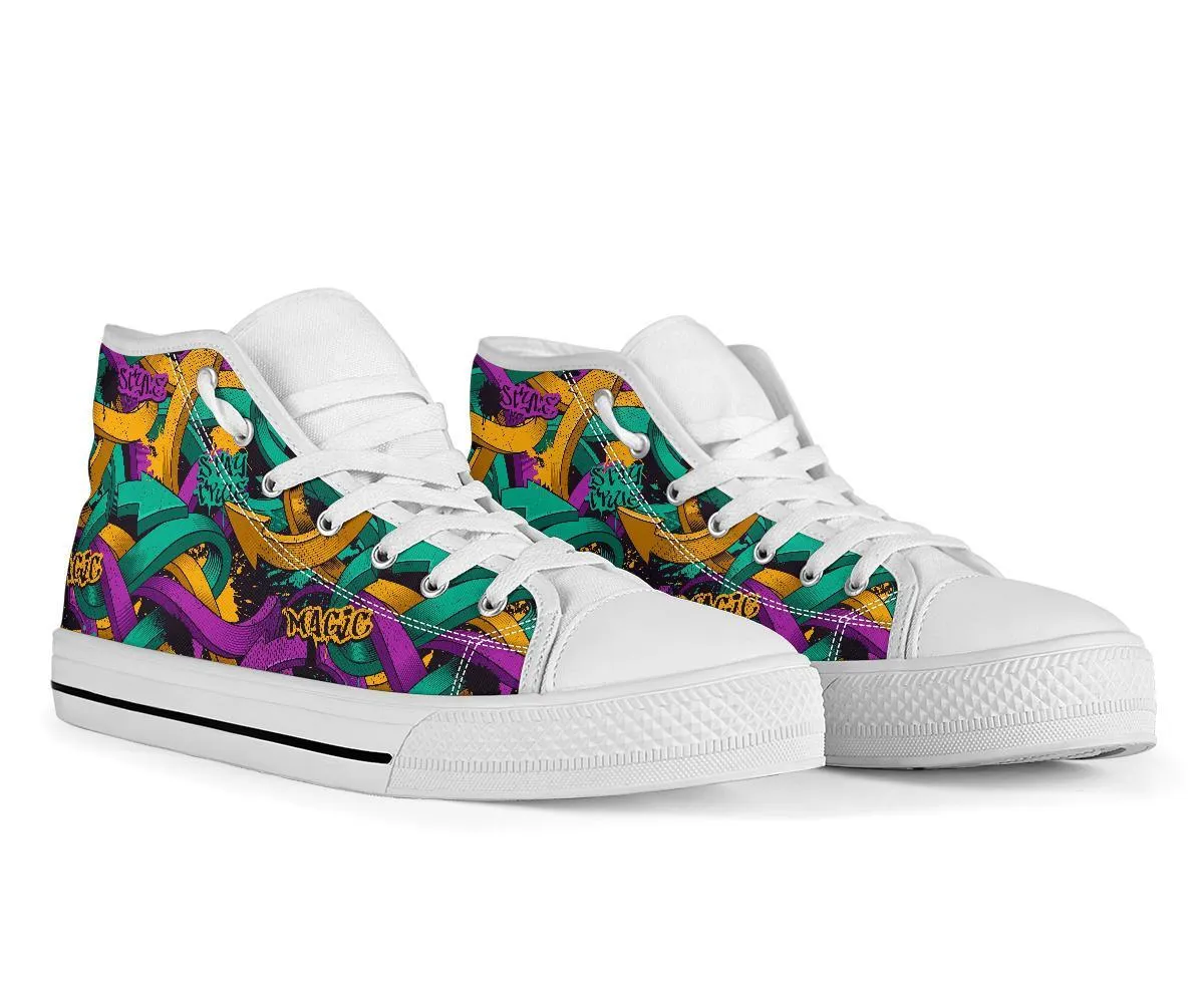 High Top Sneakers - Graffiti Fashion #11 | Custom Shoes, Street Fashion, Urban Street Art, Custom High Tops, Unique Shoes