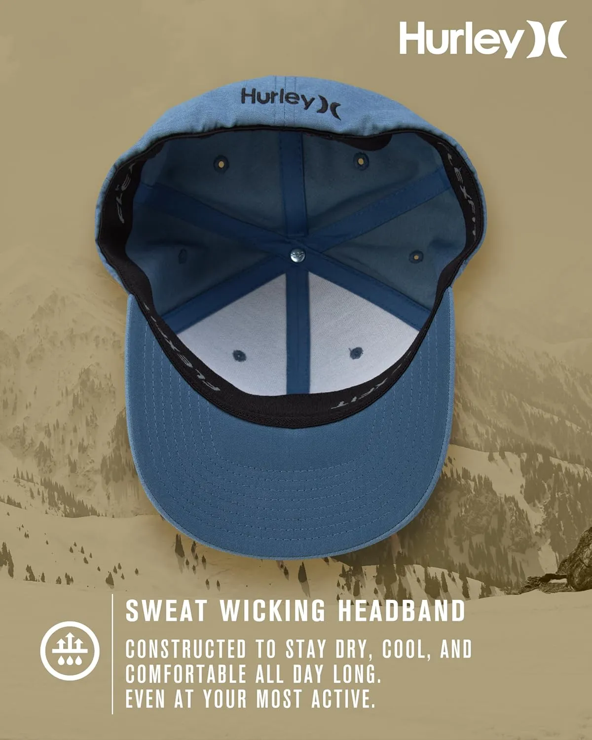Hurley Men's Caps - One & Only Flexfit Textures Cap - Fitted Hats for Men, S-XL