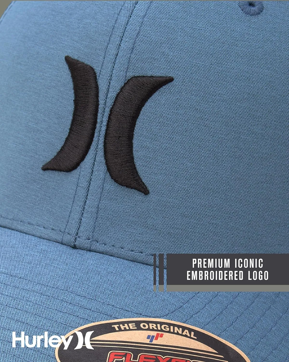 Hurley Men's Caps - One & Only Flexfit Textures Cap - Fitted Hats for Men, S-XL