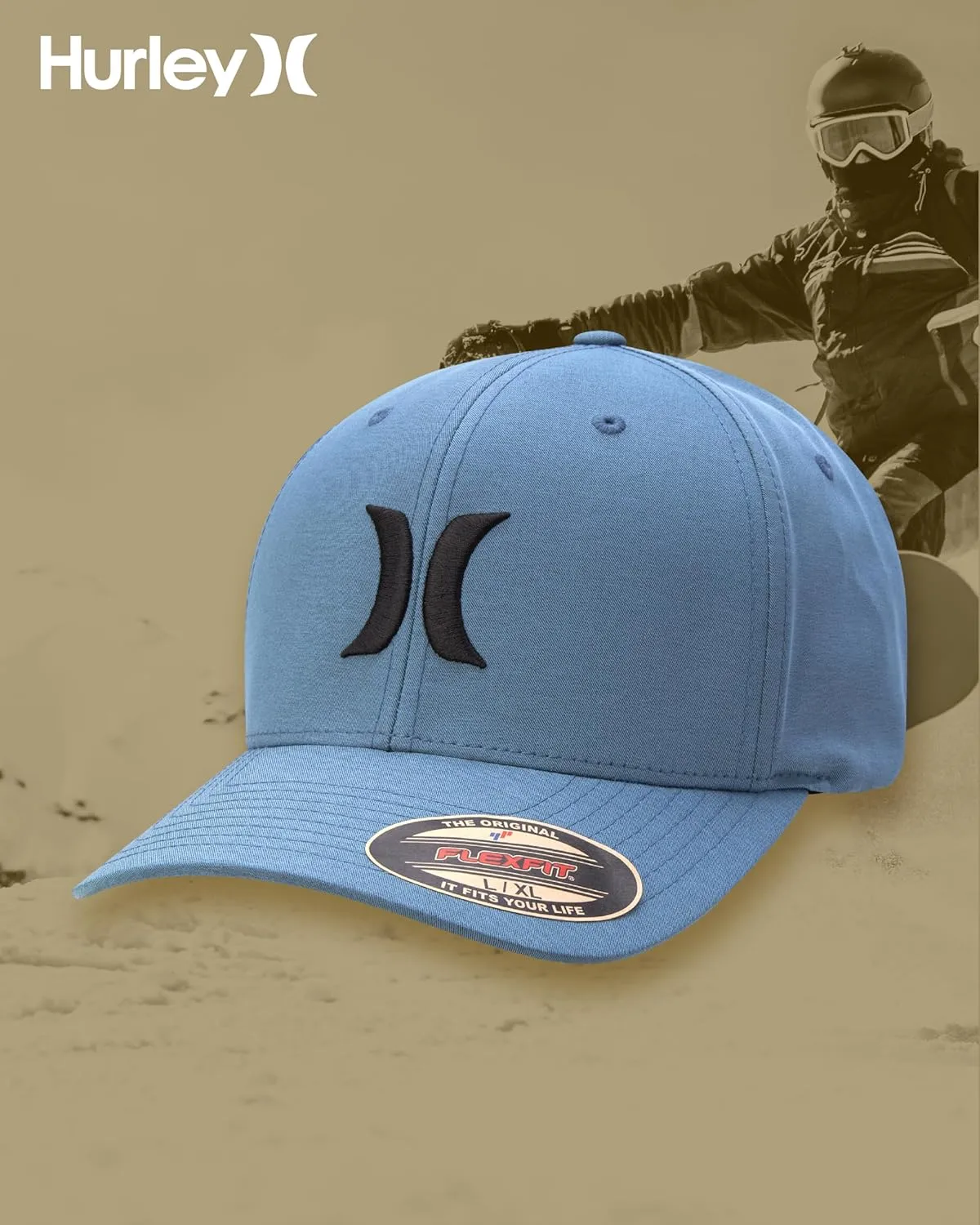 Hurley Men's Caps - One & Only Flexfit Textures Cap - Fitted Hats for Men, S-XL