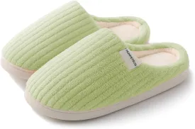 HUXMEYSON Slippers for Women, Warm Memory Foam Comfy House Slippers with Anti-Skid Rubber Sole for Indoor and Outdoor