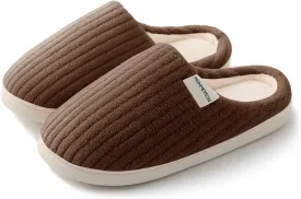 HUXMEYSON Slippers for Women, Warm Memory Foam Comfy House Slippers with Anti-Skid Rubber Sole for Indoor and Outdoor