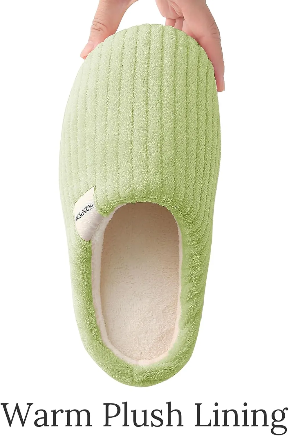 HUXMEYSON Slippers for Women, Warm Memory Foam Comfy House Slippers with Anti-Skid Rubber Sole for Indoor and Outdoor