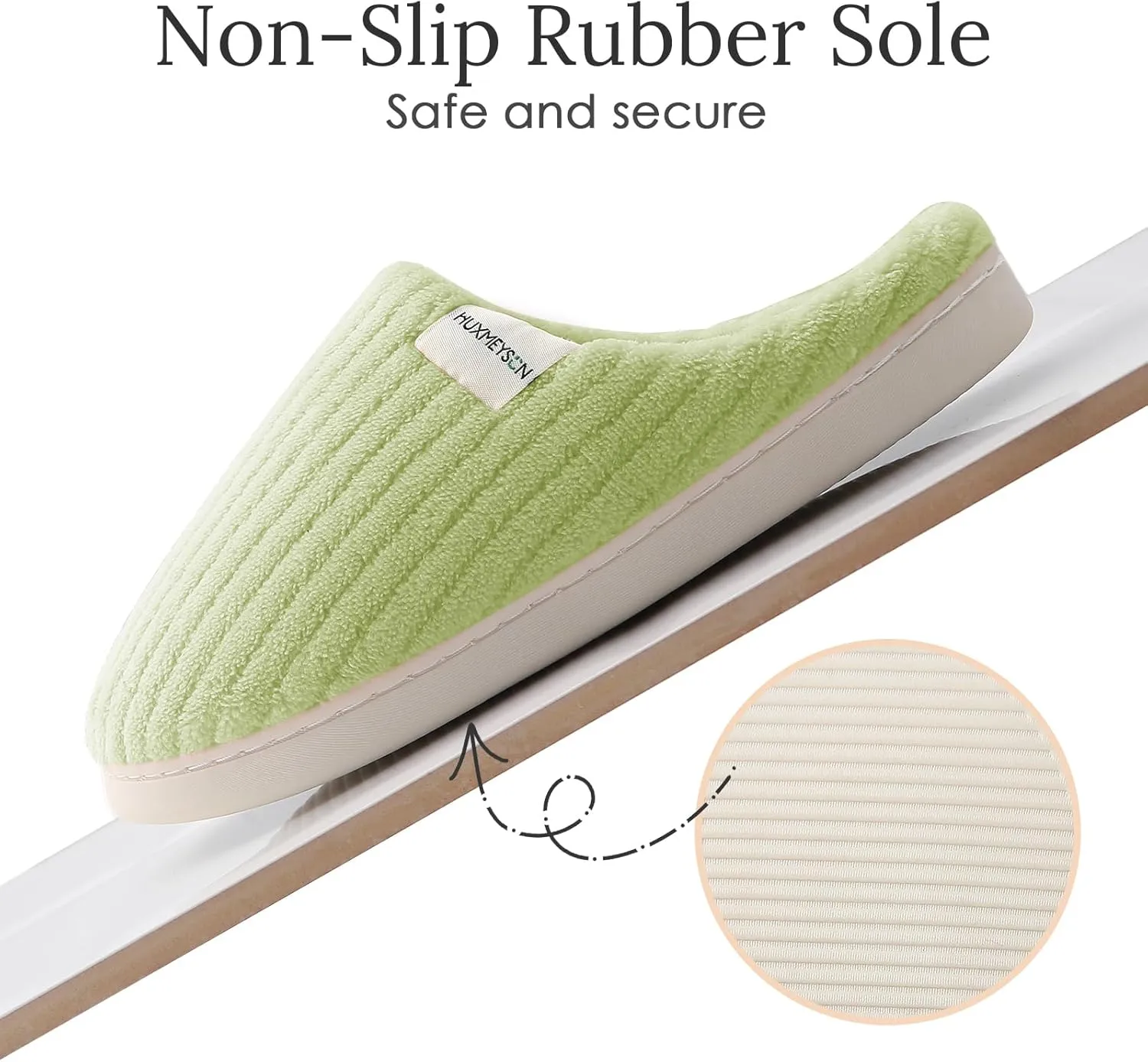 HUXMEYSON Slippers for Women, Warm Memory Foam Comfy House Slippers with Anti-Skid Rubber Sole for Indoor and Outdoor