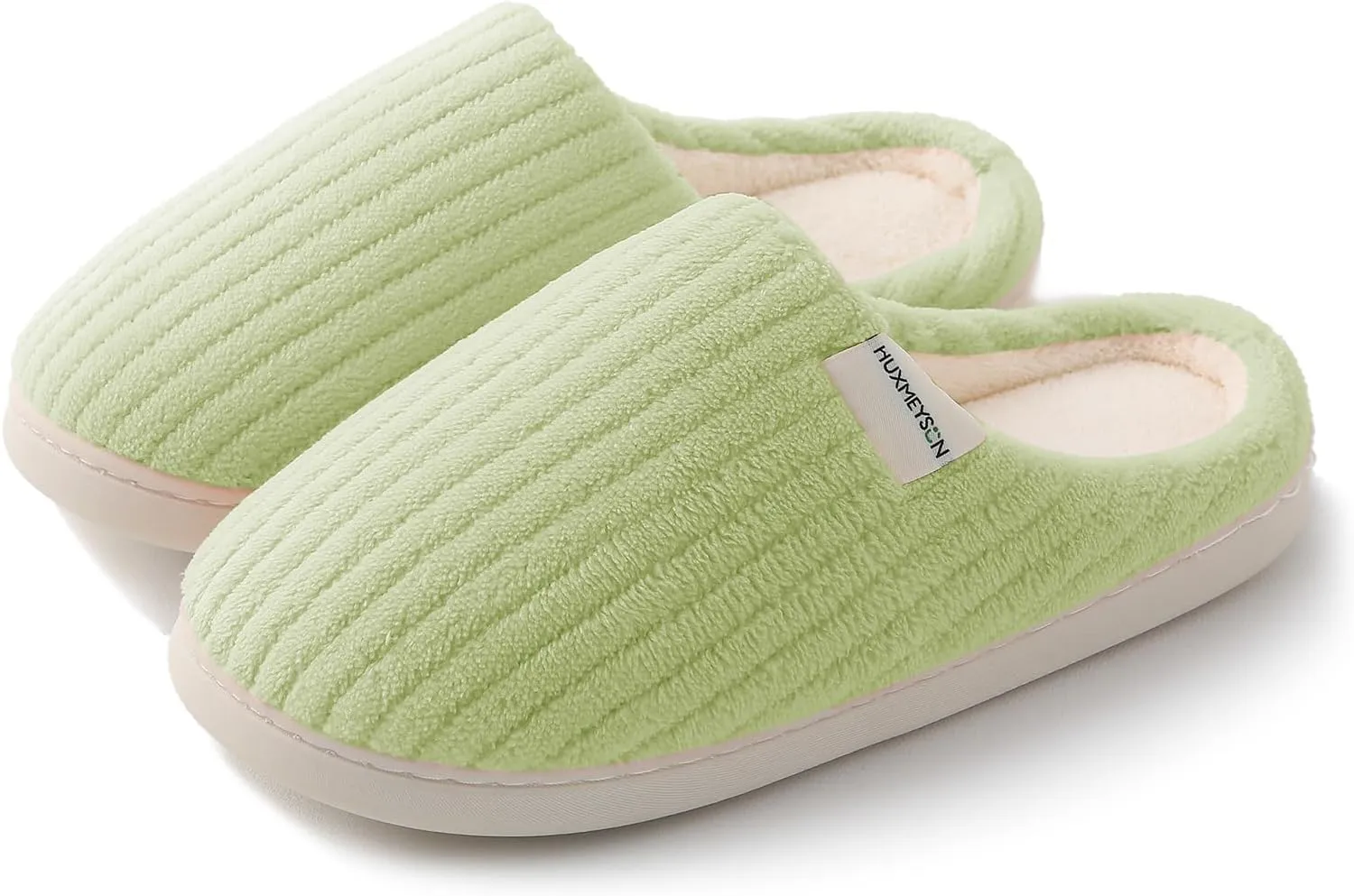 HUXMEYSON Slippers for Women, Warm Memory Foam Comfy House Slippers with Anti-Skid Rubber Sole for Indoor and Outdoor