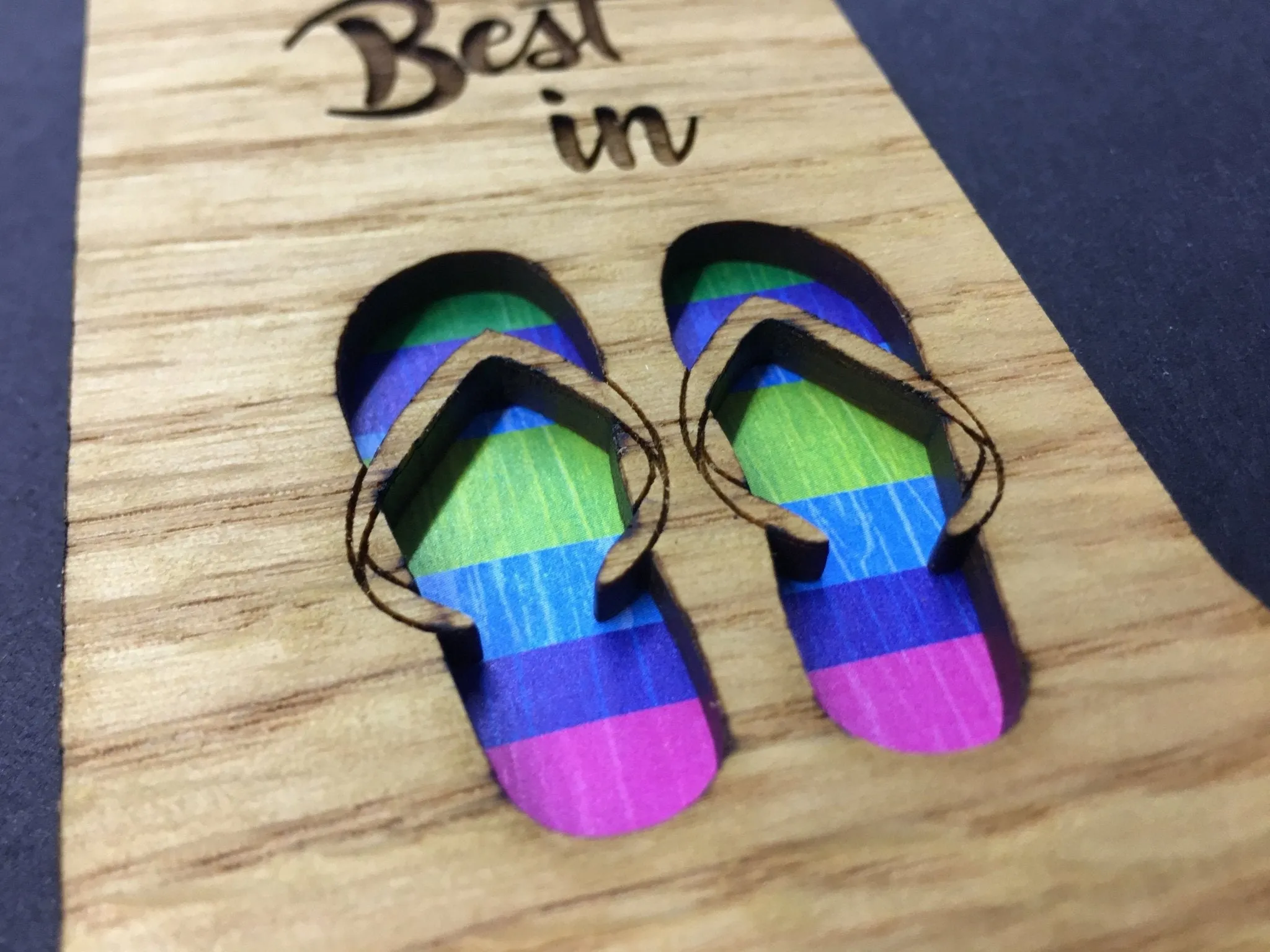 Life is Best in Flip Flops Picture Frame - 5x7 Frame Hold 3x4 Photo