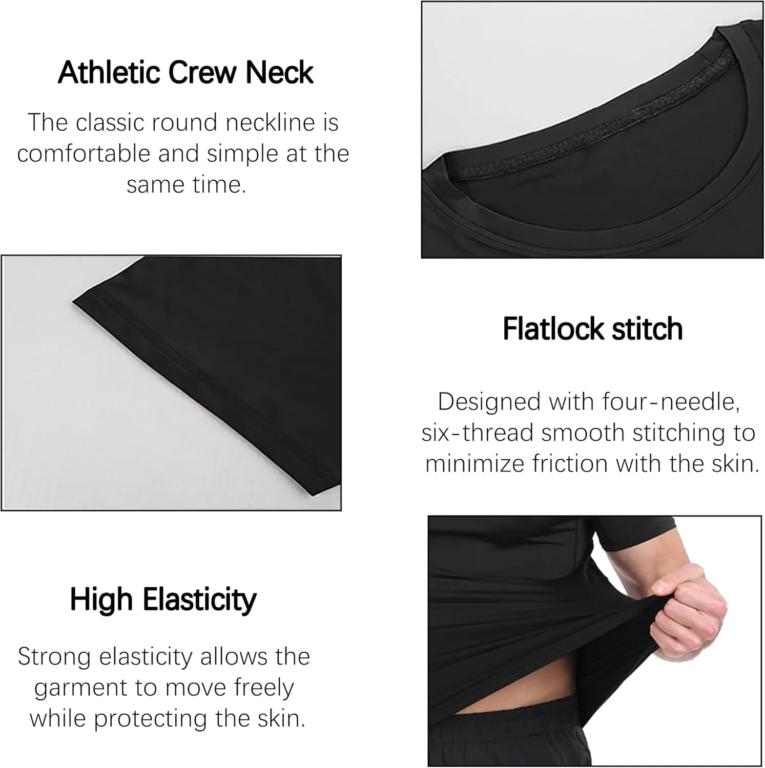 Men's Compression Shirts Cool Dry Short Sleeve Baselayer Athletic Workout T Shirts