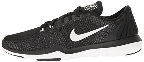 NIKE Women's Flex Supreme TR 5 Cross Training Shoe, Black/White/Pure Platinum, 9.5 B(M) US