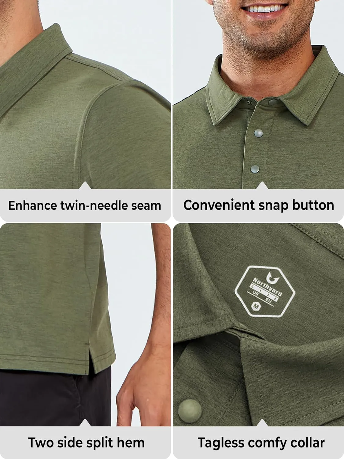 NORTHYARD Men's Polo Shirts Short Sleeve Golf Shirts Moisture Wicking Quick Dry Collared Outdoor Work Tennis Polos