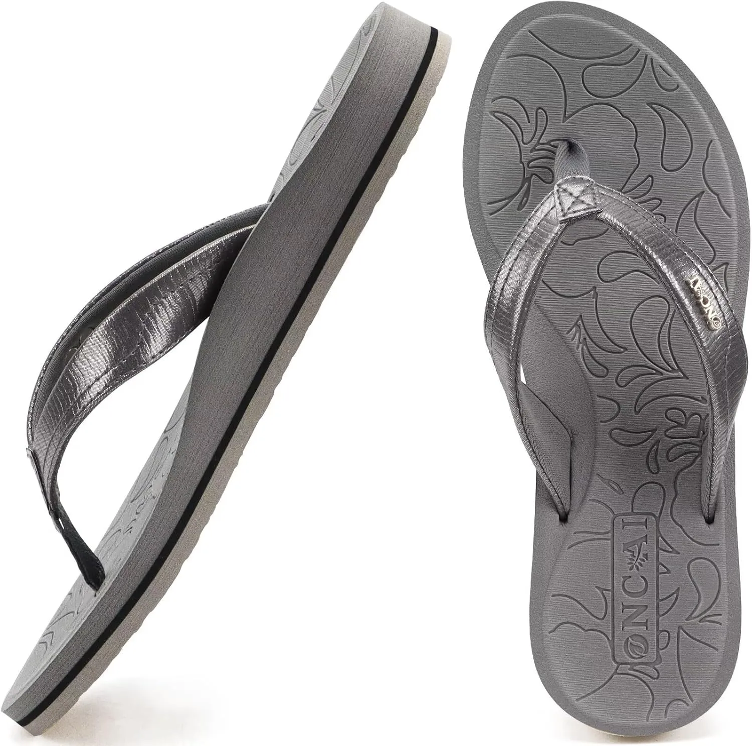 ONCAI Women's Flip Flops Comfortable Summer Beach Thong Sandals for Women with Cushion Walking Arch Support Yoga Mat Indoor Outdoor Soles