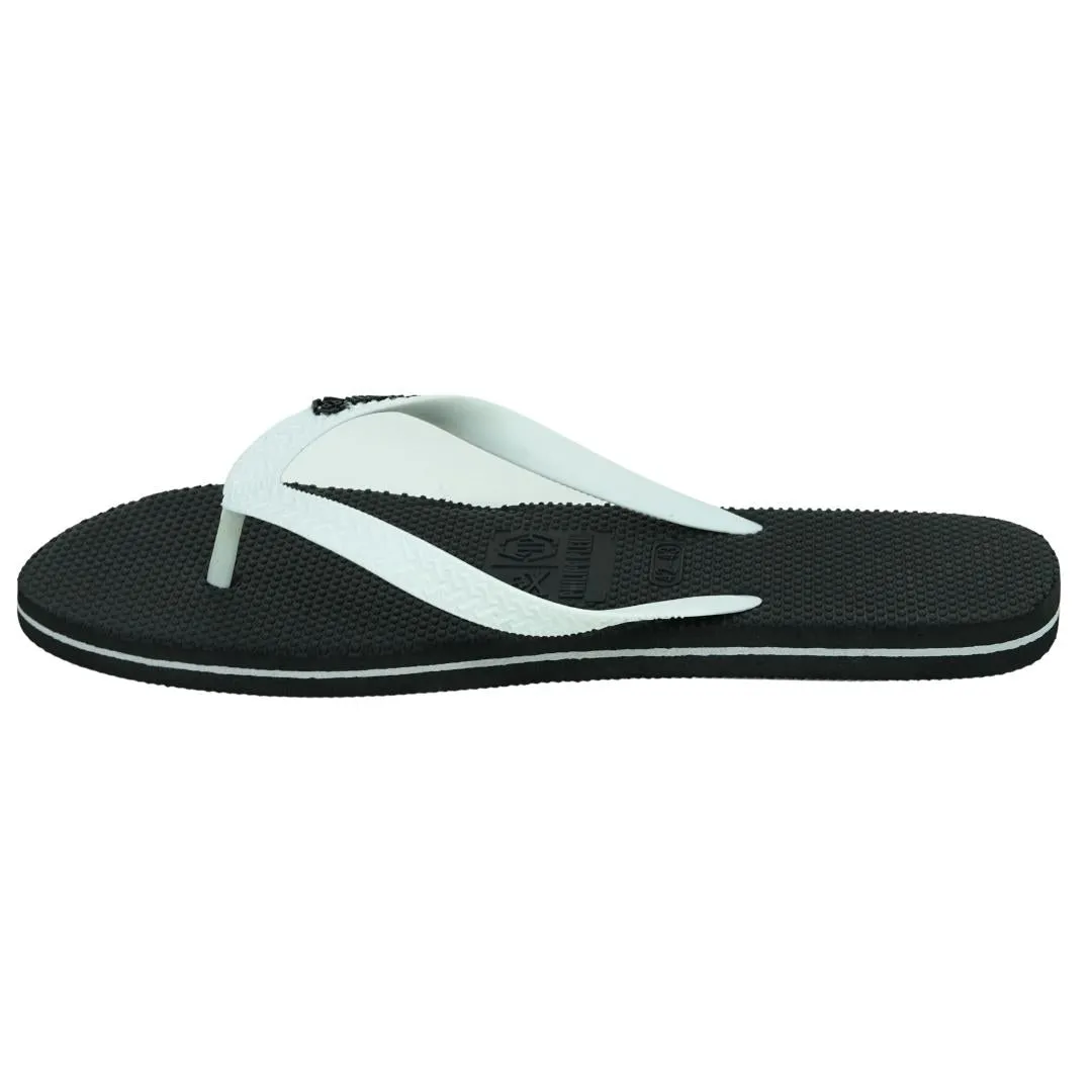 Philipp Plein Brand Logo Black White Flip Flops