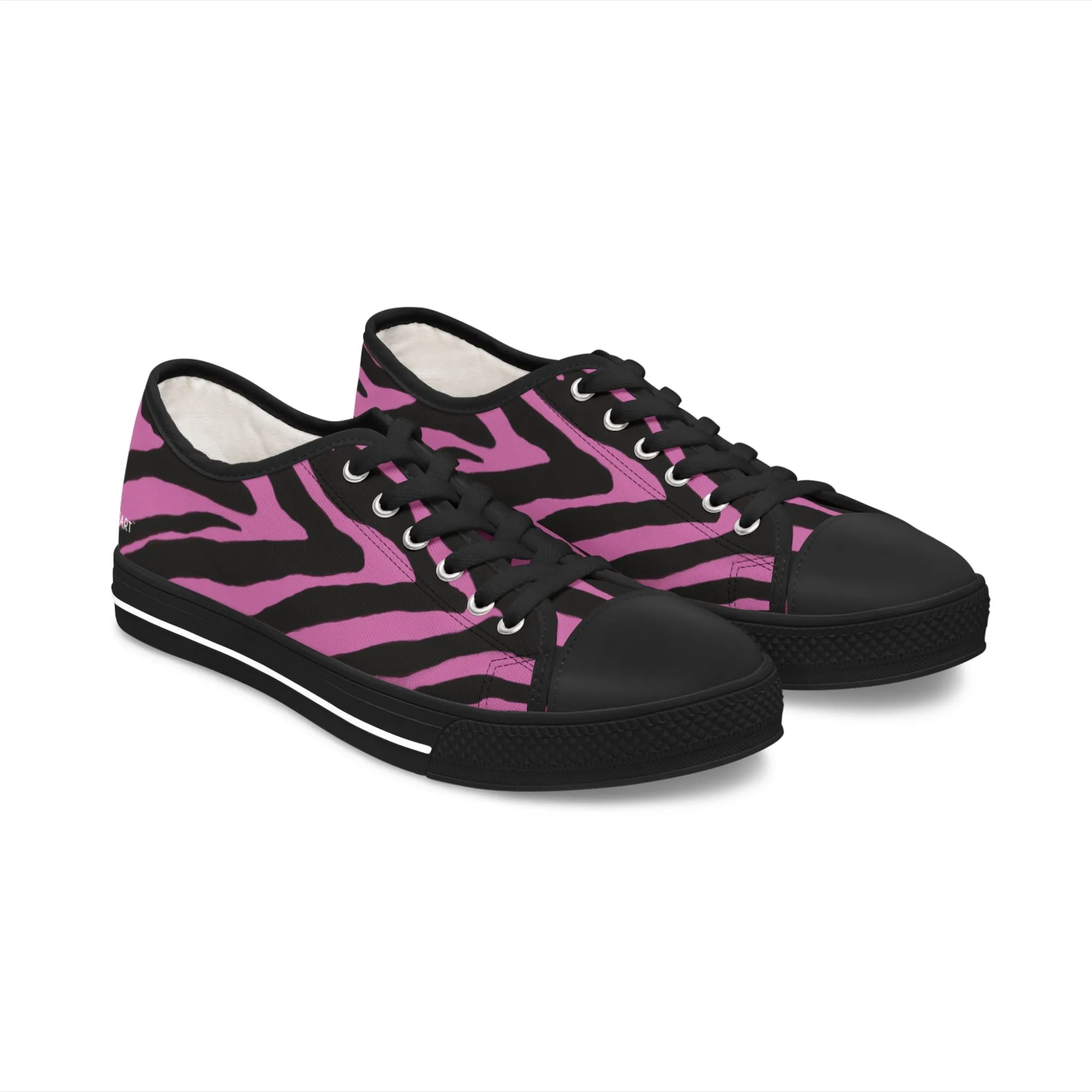 Pink Zebra Print Women's Sneakers, Zebra Striped Animal Print Women's Low Top Sneakers (US Size: 5.5-12)