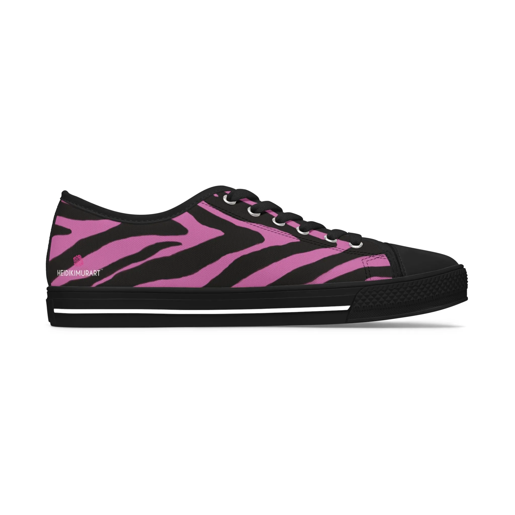 Pink Zebra Print Women's Sneakers, Zebra Striped Animal Print Women's Low Top Sneakers (US Size: 5.5-12)