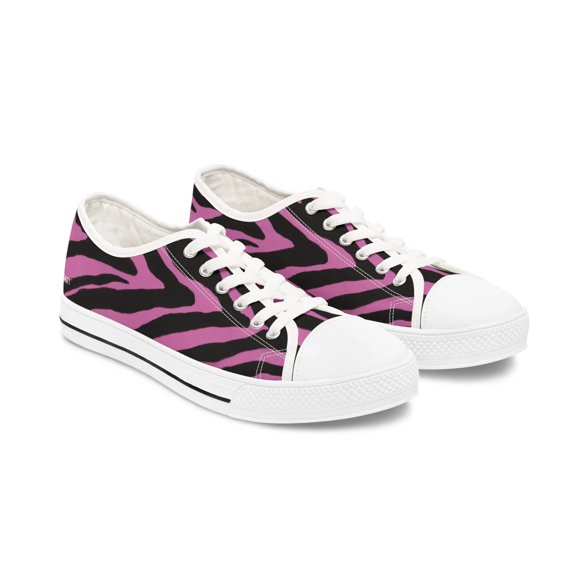 Pink Zebra Print Women's Sneakers, Zebra Striped Animal Print Women's Low Top Sneakers (US Size: 5.5-12)