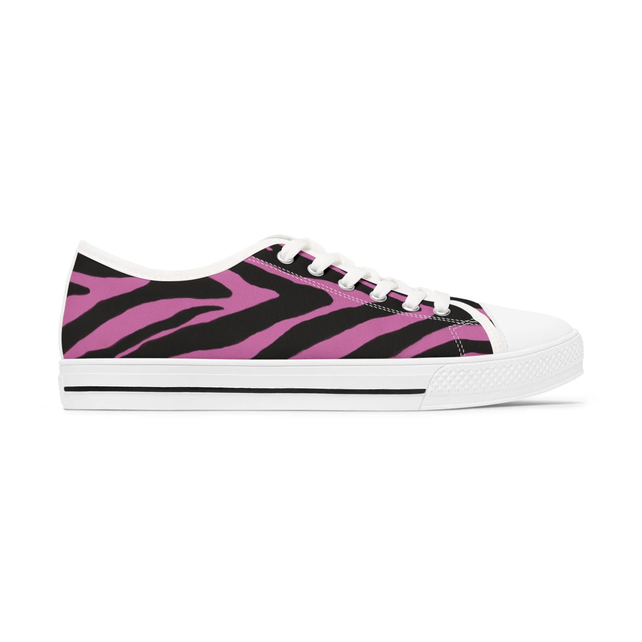 Pink Zebra Print Women's Sneakers, Zebra Striped Animal Print Women's Low Top Sneakers (US Size: 5.5-12)