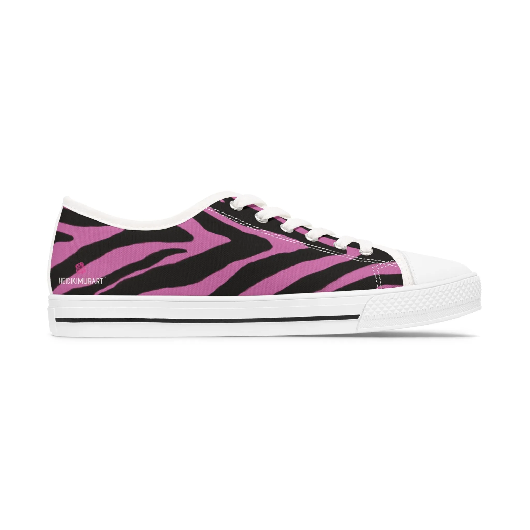 Pink Zebra Print Women's Sneakers, Zebra Striped Animal Print Women's Low Top Sneakers (US Size: 5.5-12)