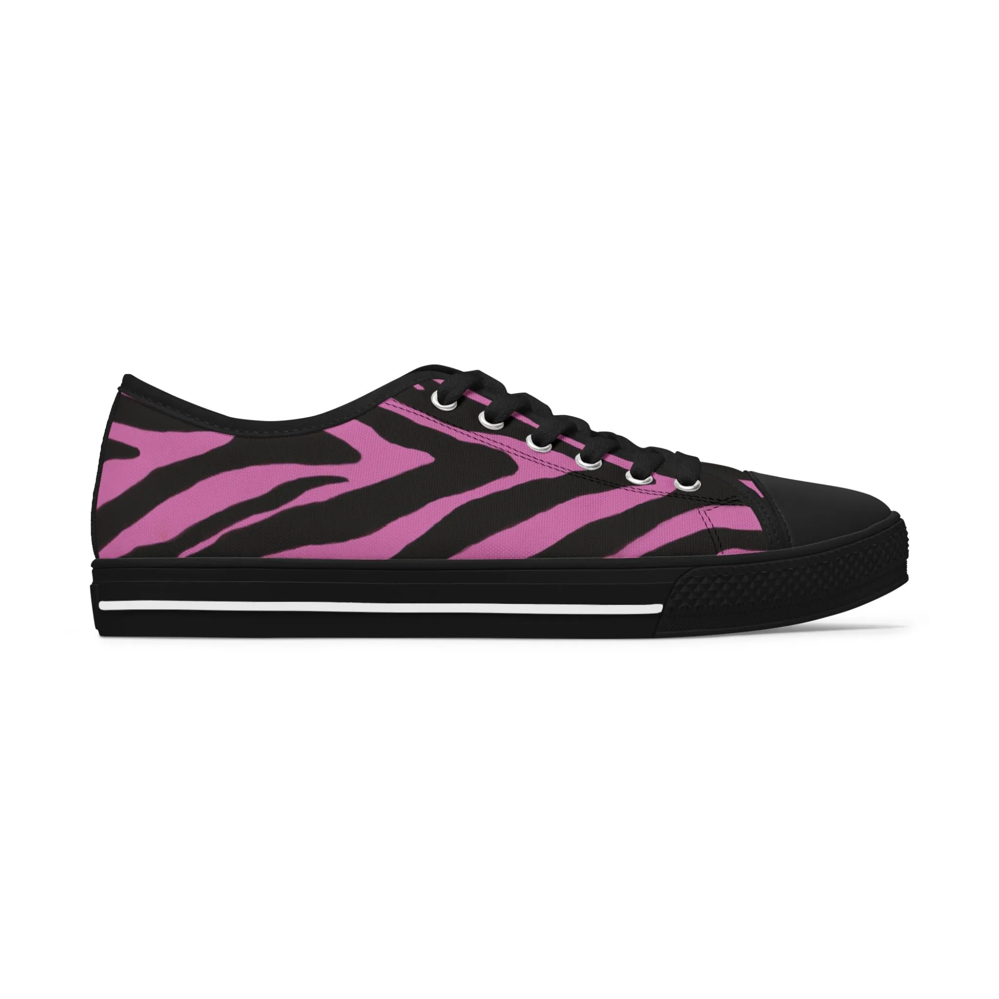 Pink Zebra Print Women's Sneakers, Zebra Striped Animal Print Women's Low Top Sneakers (US Size: 5.5-12)