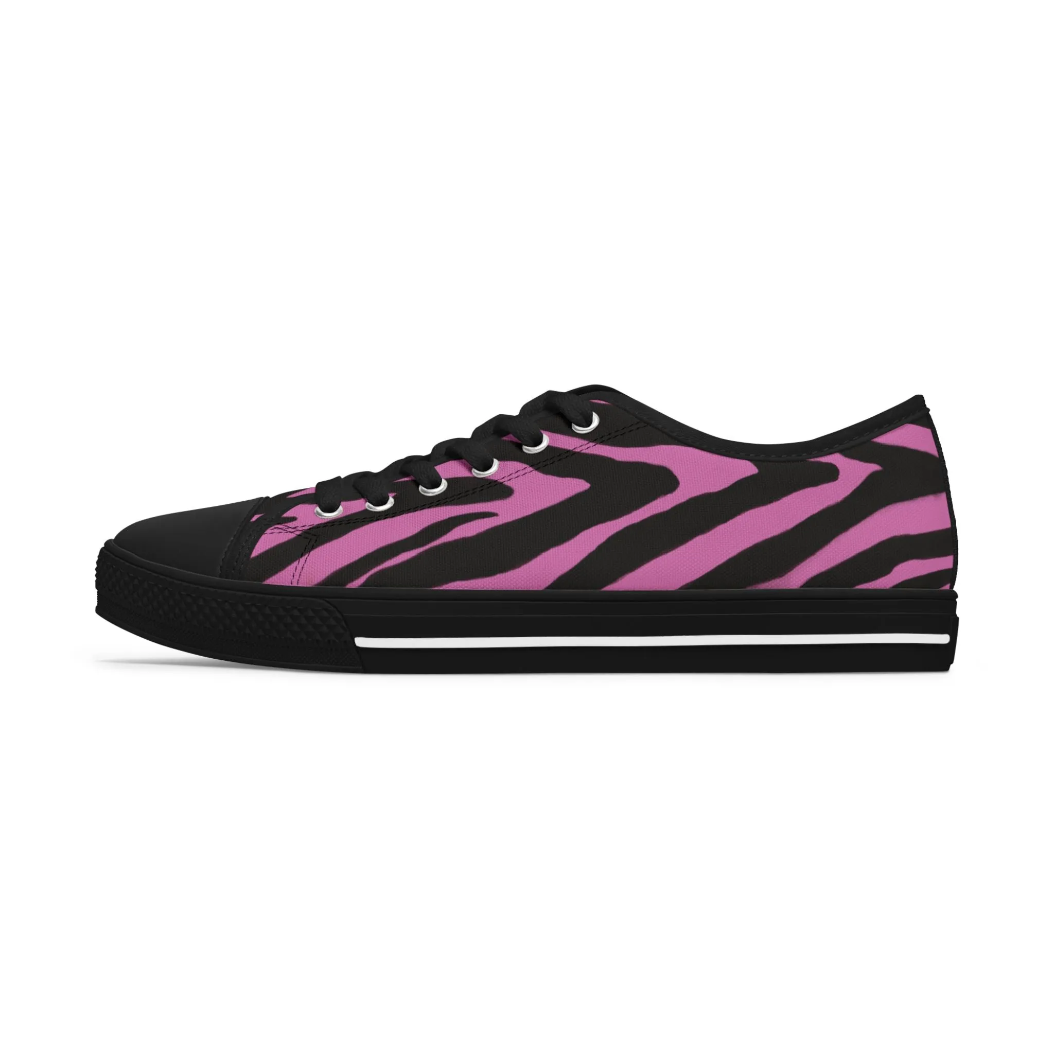 Pink Zebra Print Women's Sneakers, Zebra Striped Animal Print Women's Low Top Sneakers (US Size: 5.5-12)